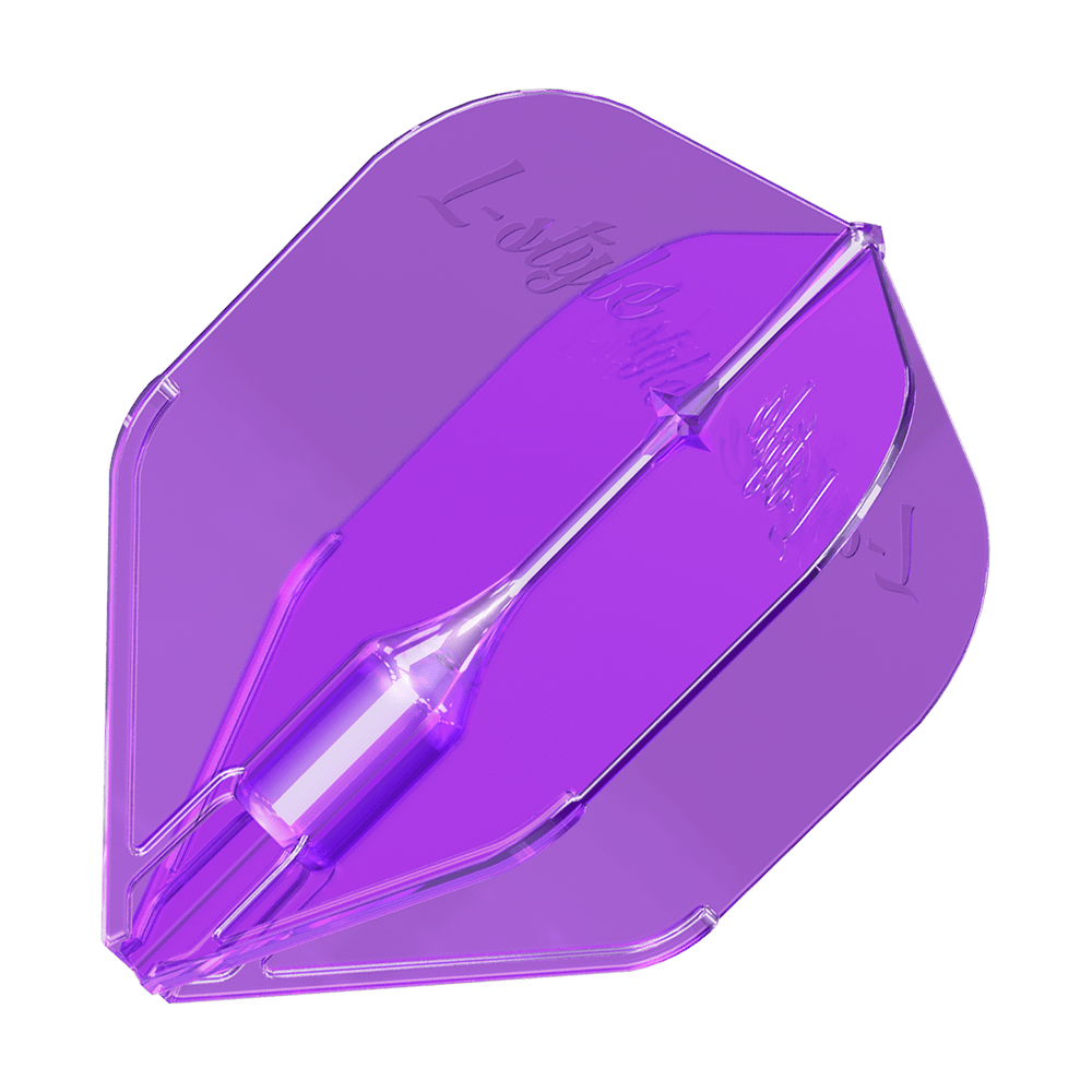 L-Style Fantom L3EZ Flights Purple Das Bild zeigt ein lilafarbenes Dartflugblatt des Modells "L-Style Fantom L3EZ". Das Flight hat eine glatte, glänzende Oberfläche und eine moderne, aerodynamische Form.