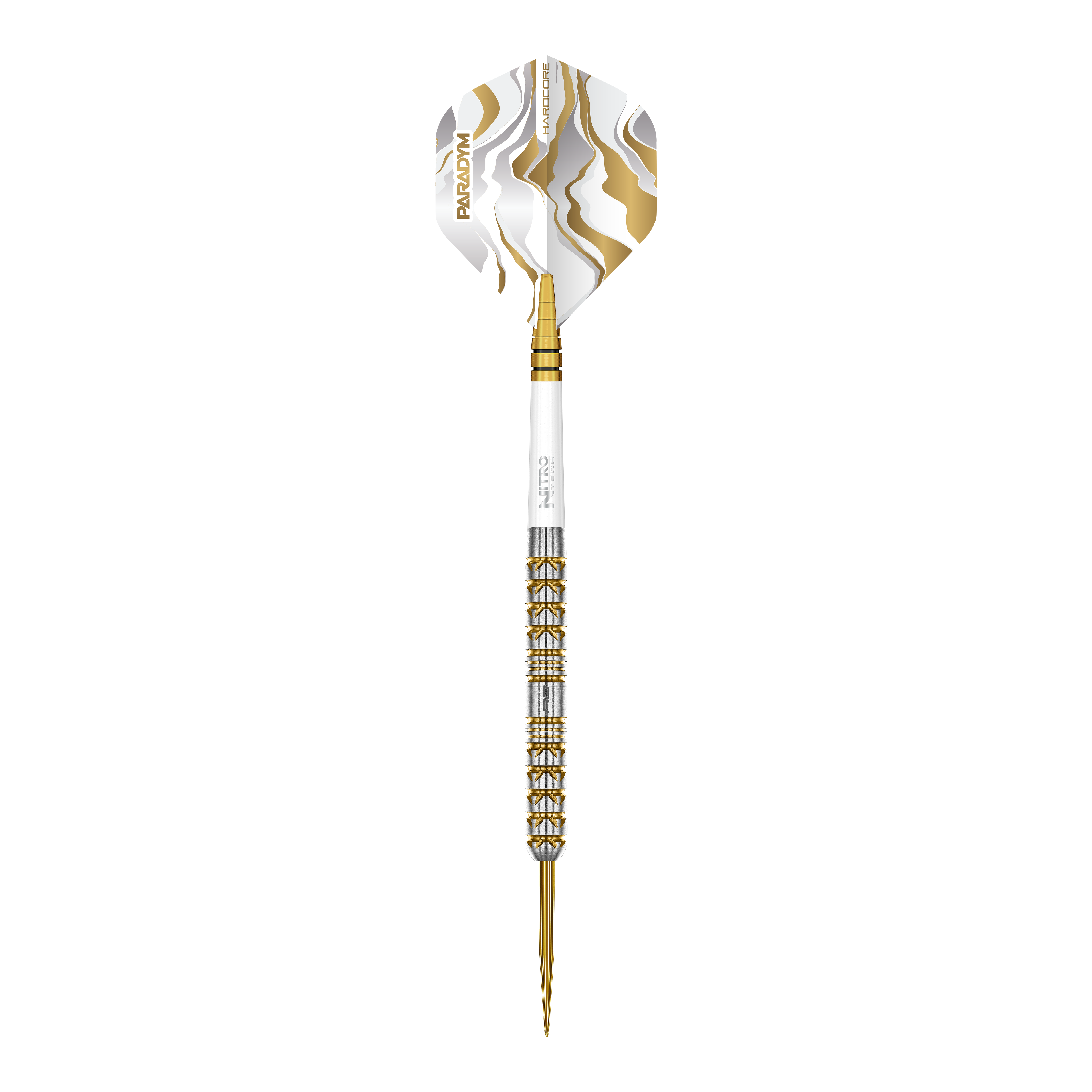 Red Dragon Paradym Gold Parallel Steeldarts Auf dem Bild sind die Red Dragon Paradym Gold Parallel Steeldarts zu sehen. Diese Steeldarts zeichnen sich durch ihr paralleles Design und goldene Akzente aus.