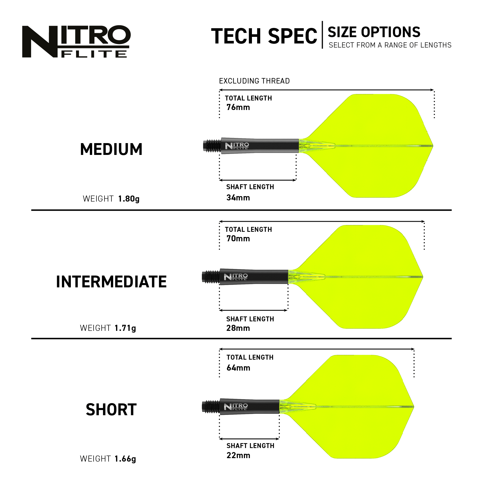 Red Dragon Nitro Flite - Black Shaft Yellow No2 Flights