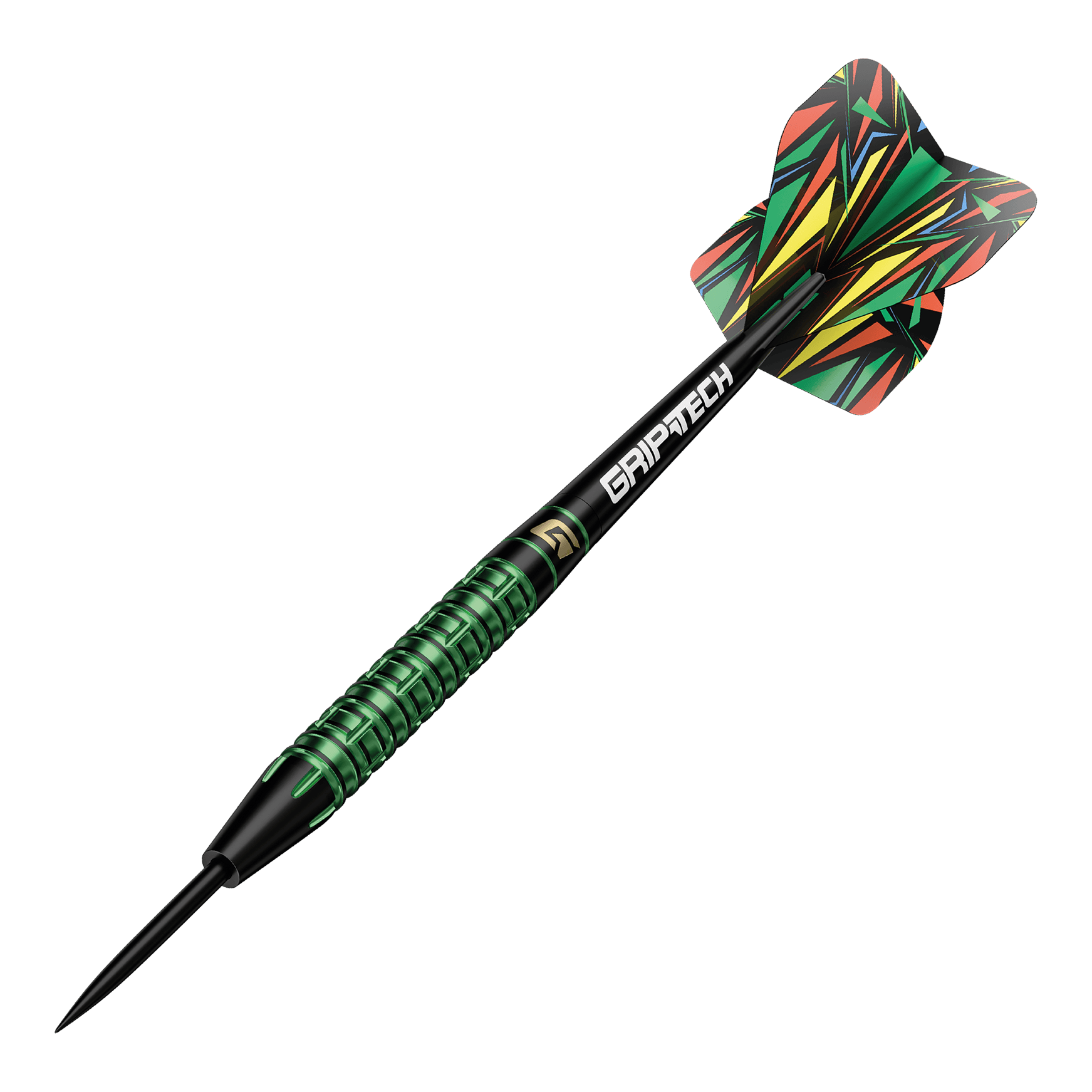 Auf dem Bild sind die GOAT Athlete Green Tungsten Steeldarts zu sehen. Es handelt sich um hochwertige Steeldarts mit grünem Akzent.