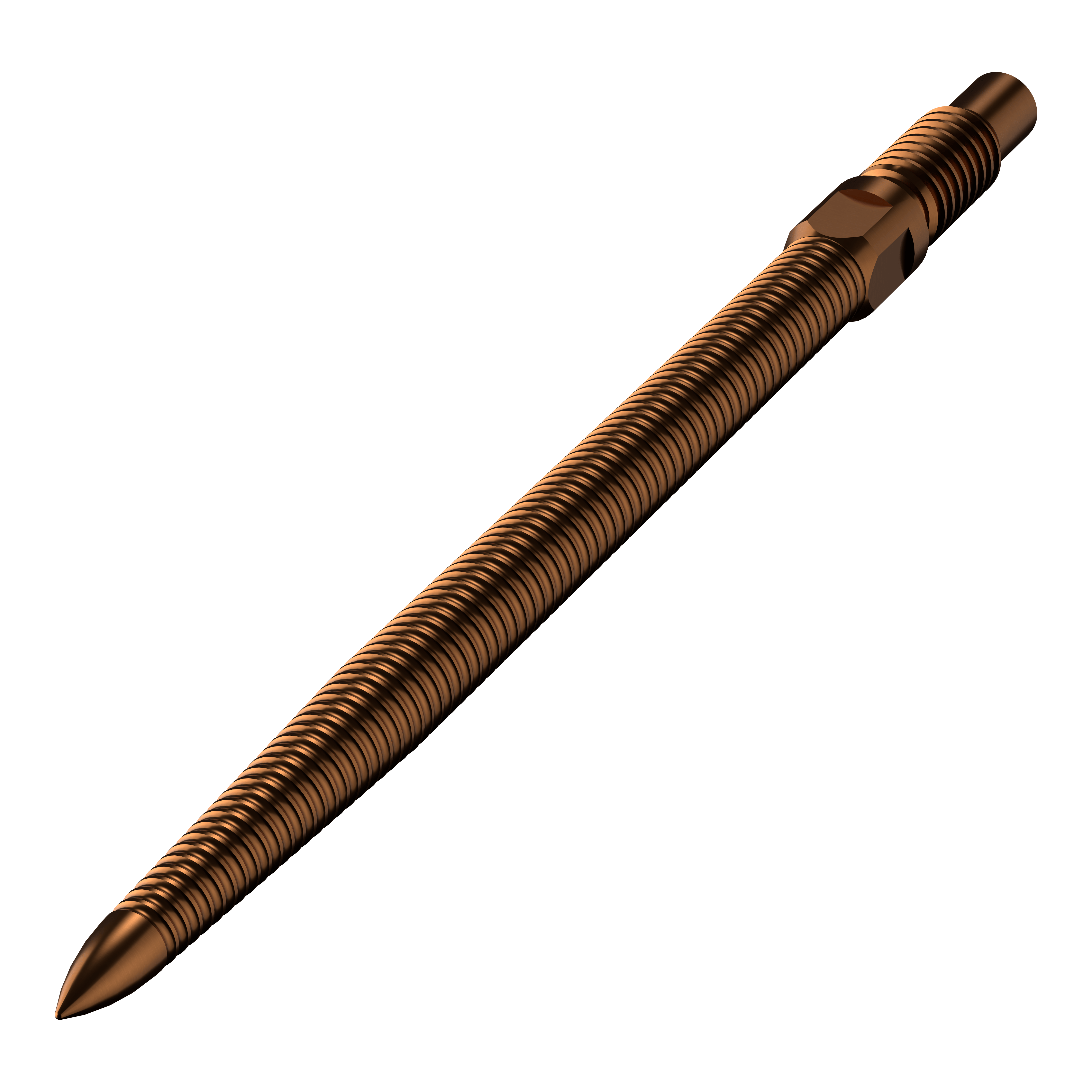 Bulls NL Convertible Point Dart Tips - Micro Grip - Bronze Abgebildet ist eine einzelne Dartspitze mit MicroGrip in Bronze. Die Länge der Spitze beträgt 32mm.
