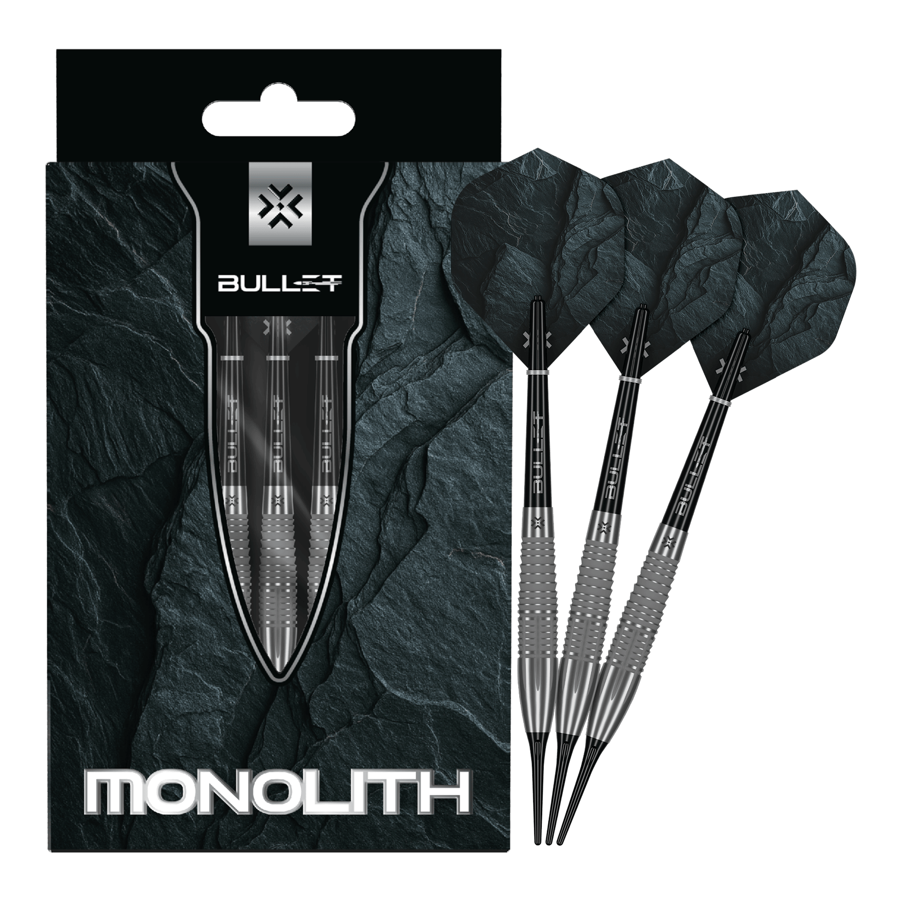 Zu sehen sind die Bullet Monolith 20g Soft Darts. Das Produkt ist besonders langlebig und hochwertig verarbeitet.