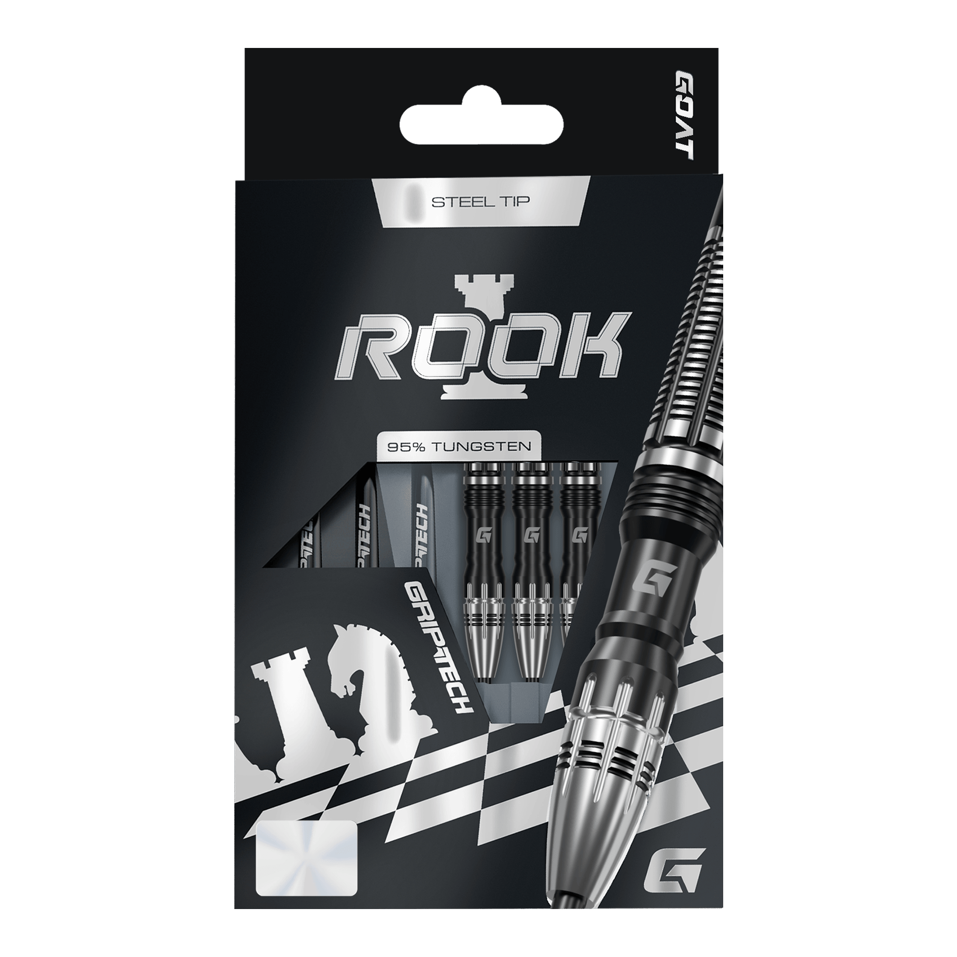 GOAT Rook Steeldarts Das Bild zeigt GOAT Rook Steeldarts. Es handelt sich um hochwertige Steeldart-Pfeile.