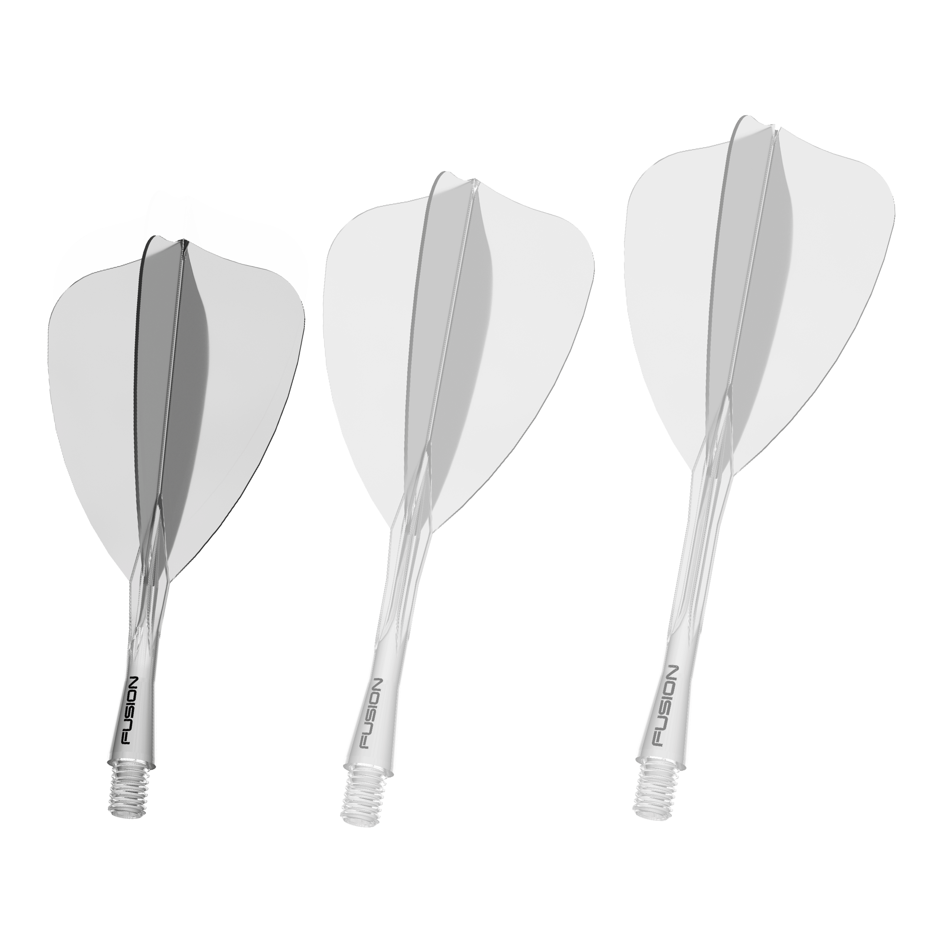 Zu sehen ist das Winmau Fusion Flight Shaft System Arrow in klarer Ausführung mit einer Länge von 22mm. Es ist speziell zum Einsatz an Dartpfeilen bestimmt.