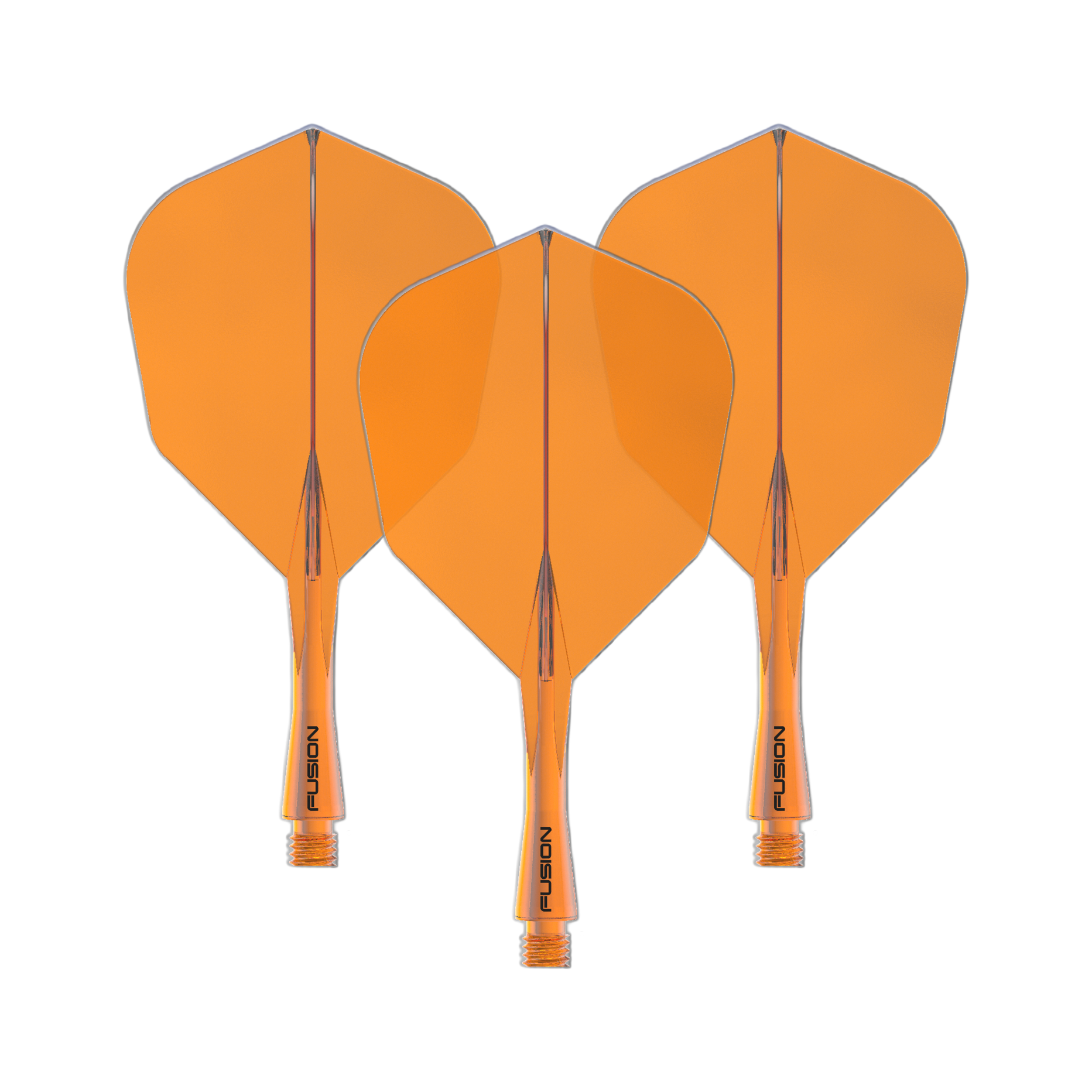 Winmau Fusion Flight Shaft System No6 Neon Orange Dies ist ein Bild eines Winmau Fusion Flight Shaft Systems No6 in Neon Orange, 22 mm. Das Produkt wird als Set dargestellt.