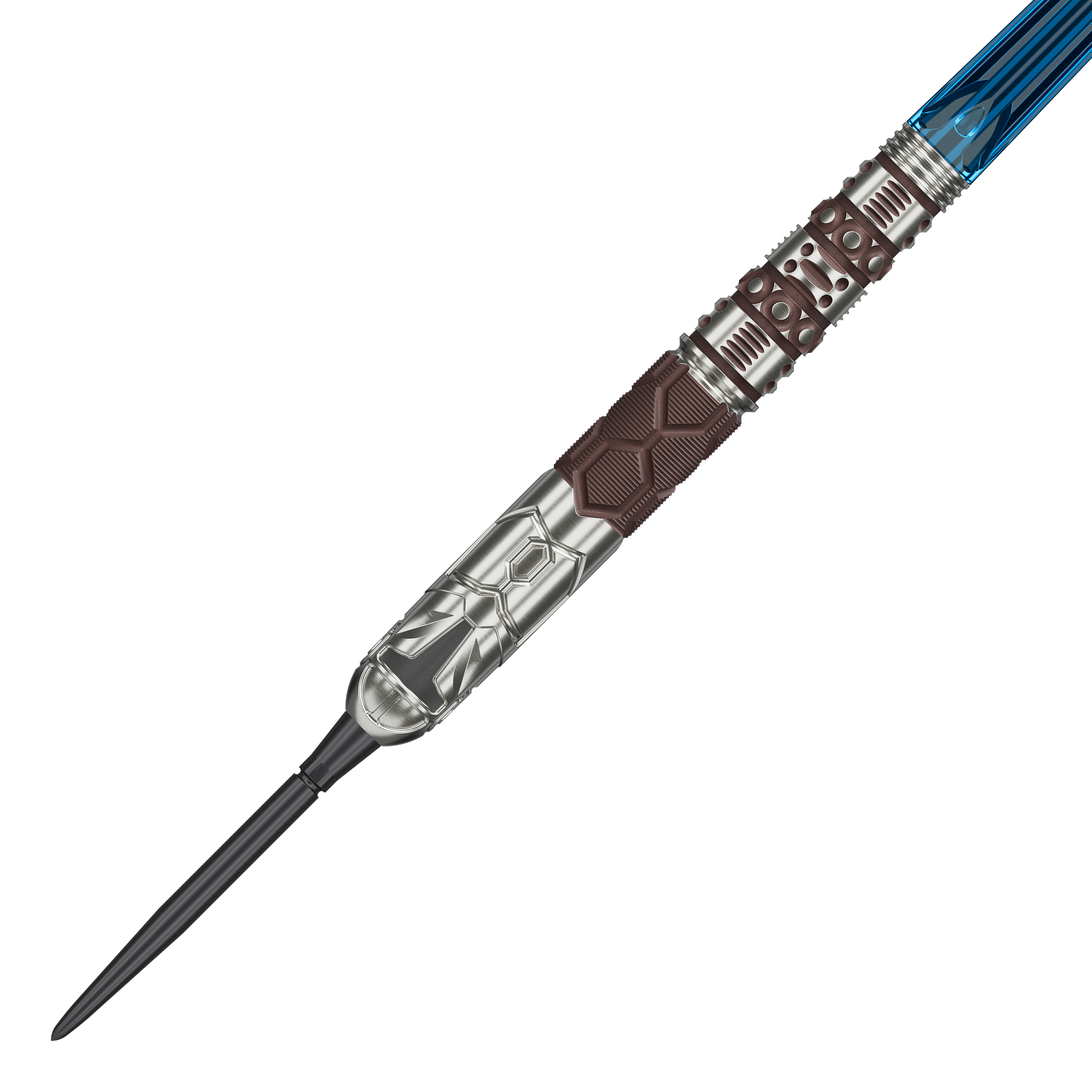 Zu sehen sind die Target Star Wars Mandalorian 95 Swiss Point Steeldarts. Die Darts zeichnen sich durch ihr modernes Star Wars Design aus.