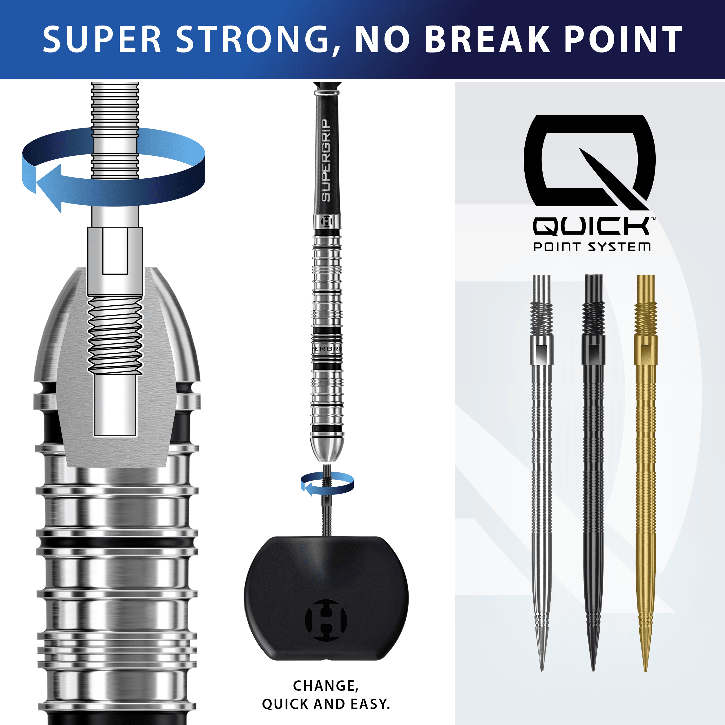 Harrows Quick Point Micro Ridge Dart Tips - Black Zu sehen sind Harrows Quick Point Micro Ridge Dartspitzen in Schwarz. Sie bieten eine spezielle Riffelung für einen festen Halt im Dart.