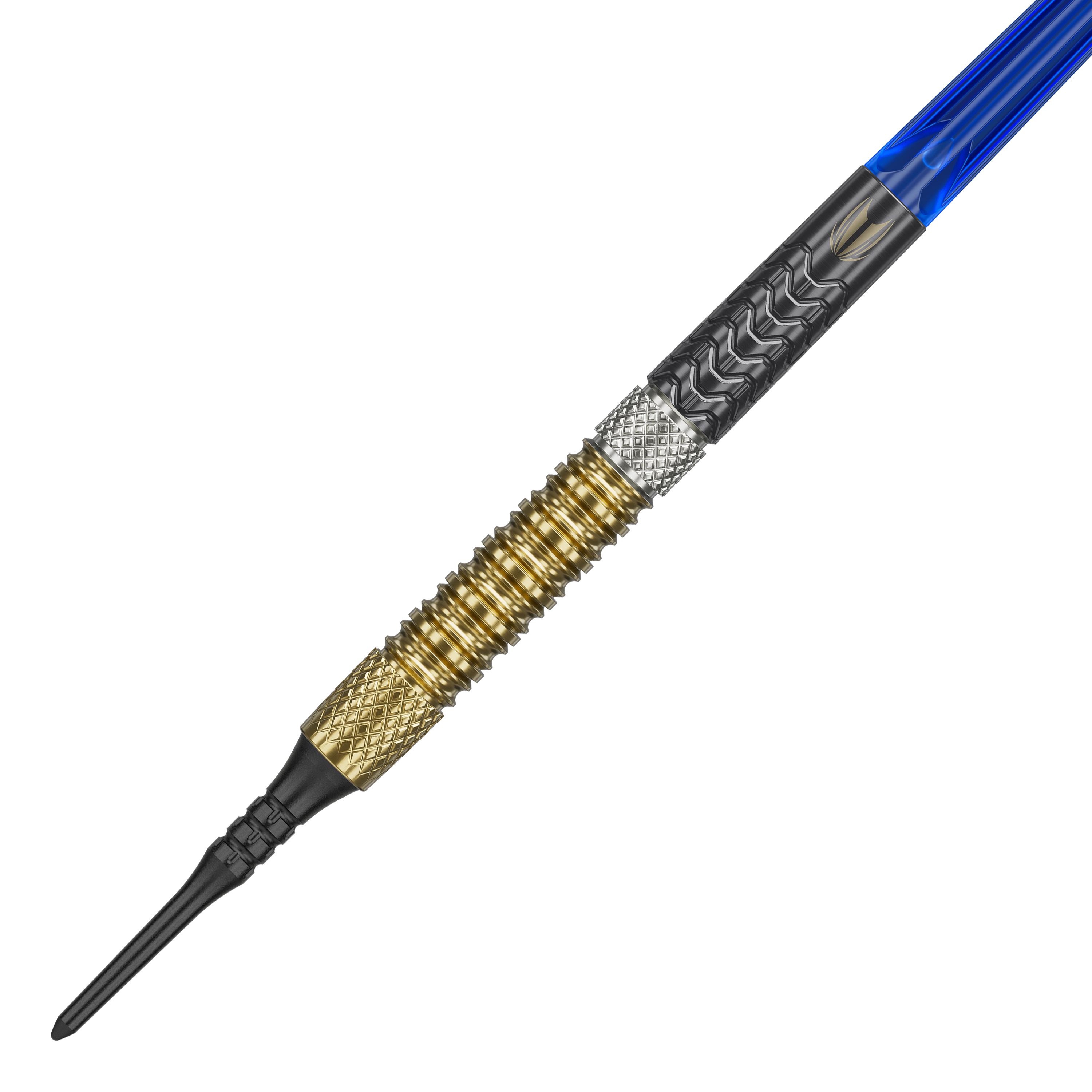 Abgebildet sind die Target Raymond Van Barneveld GEN6 Softdarts. Man erkennt die Struktur und Beschaffenheit der Darts.