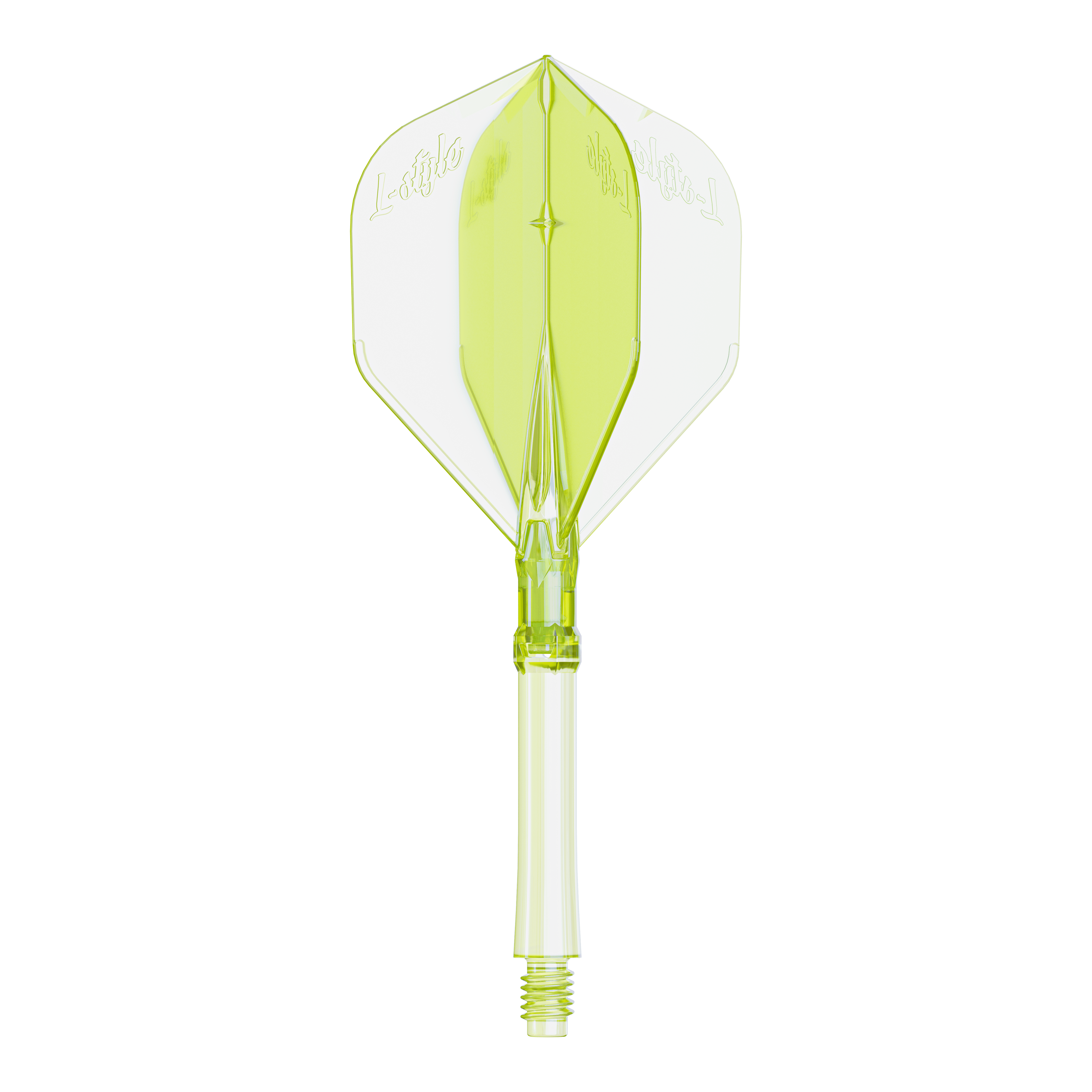L-Style L-Sytem Flights - Neon Yellow Abgebildet ist ein Dartflight in Neon-Gelb, große Größe, für das L-Style L-System. Das Produkt ist speziell für Dartspieler entwickelt.