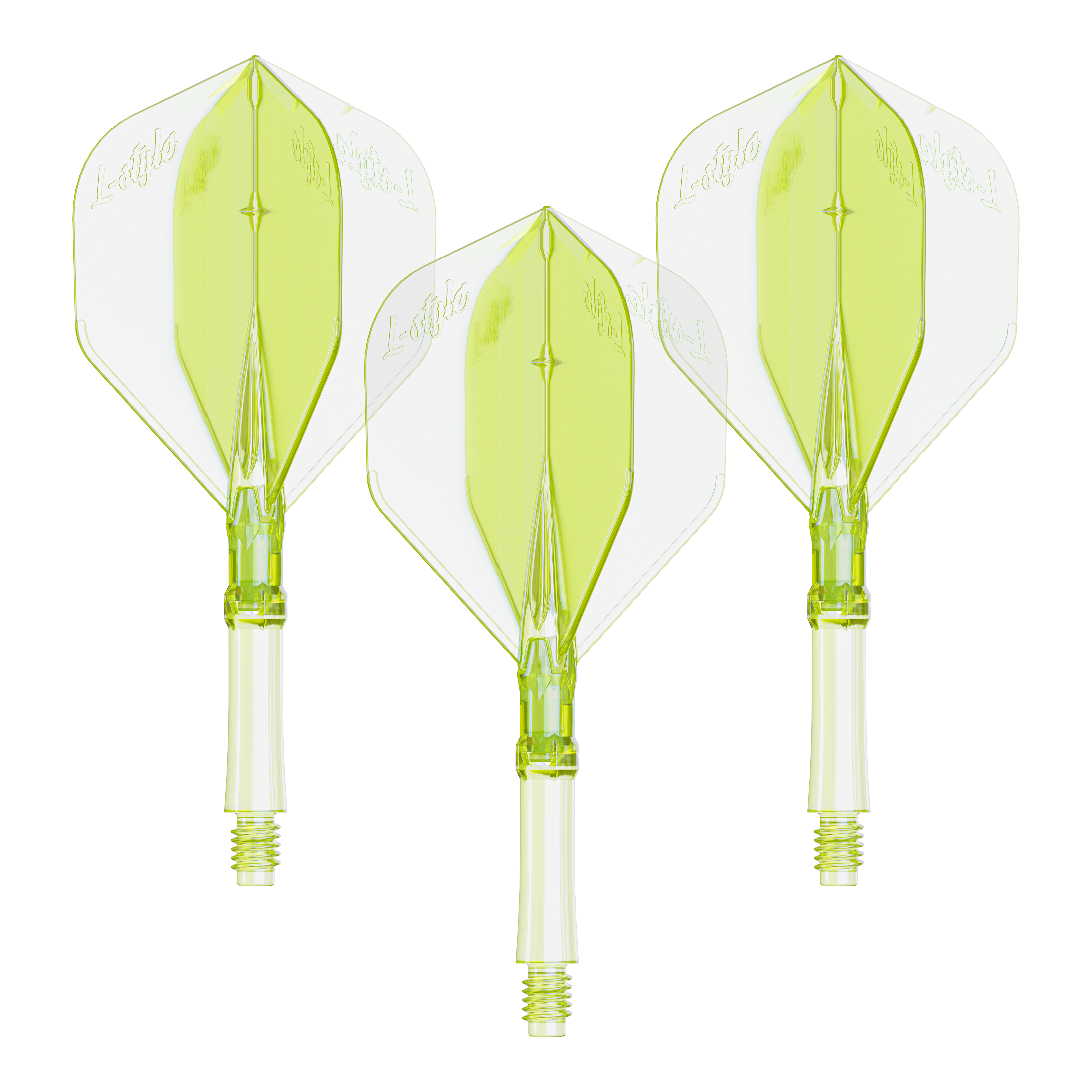 L-Style L-System lights - Neon Yellow Hier ist ein Set Dart Flights in Neon-Gelb, mittlere Größe zu sehen. Die Flights sind für das L-Style L-System bestimmt.