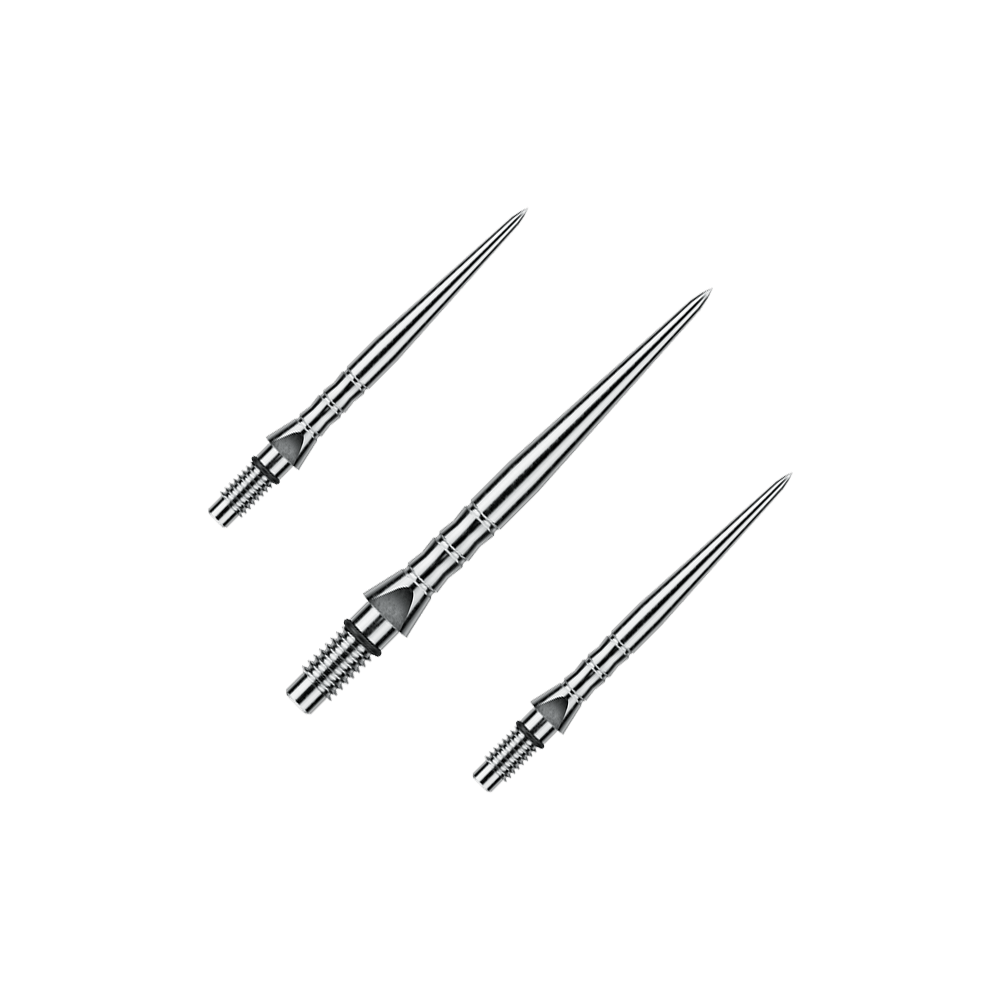 Winmau Switch Point Wave steel dart tips - Silver Effect Abgebildet sind Winmau Switch Point Wave Silver Effect Steeldartspitzen mit 26 mm Länge als Set. Die Steeldartspitzen sind im silbernen Wellendesign gestaltet.