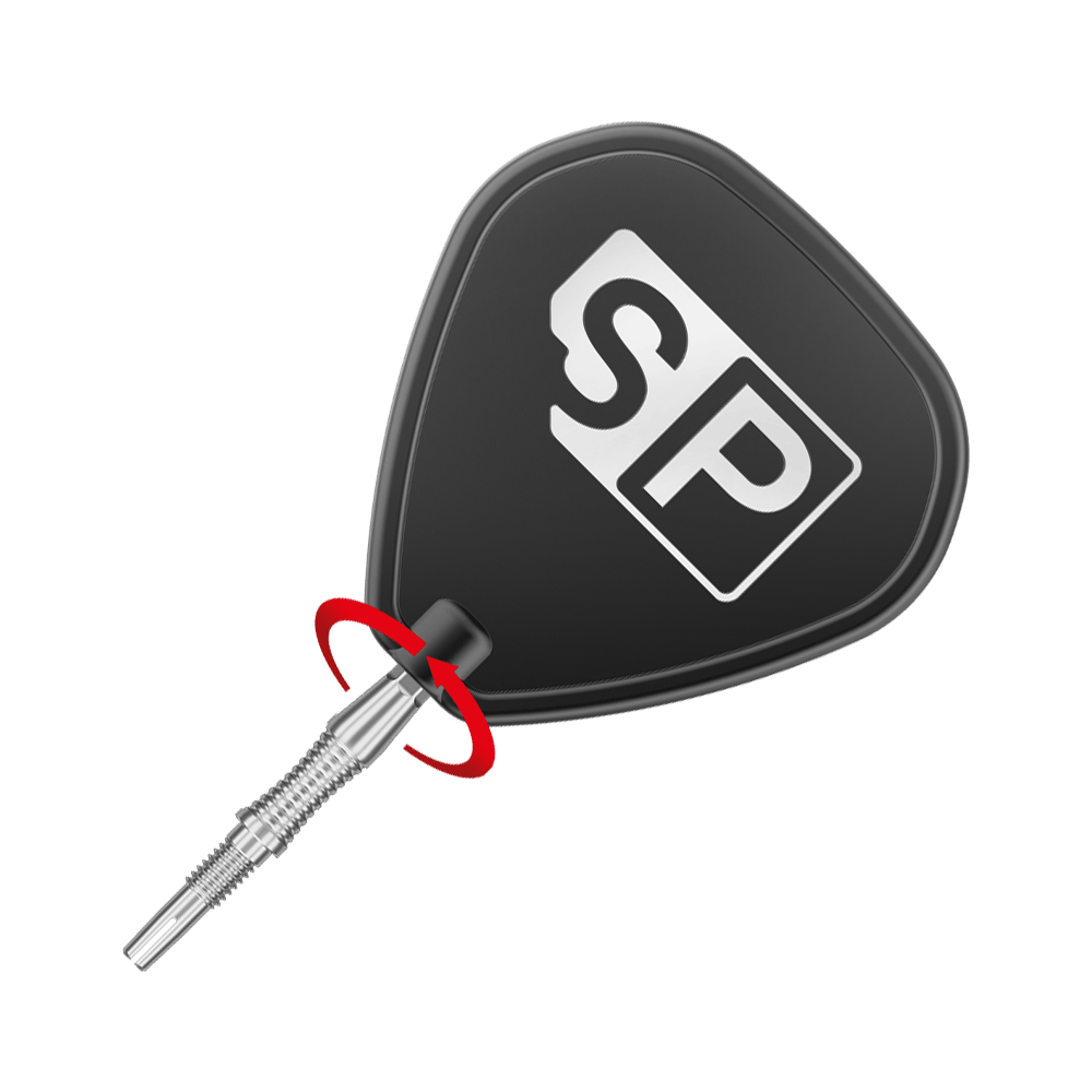 Target Swiss Point Dartspitzen Signature RST - Silber ist auf dem Bild zu sehen. Es handelt sich um silberne Dartspitzen für Swiss Point-Systeme.