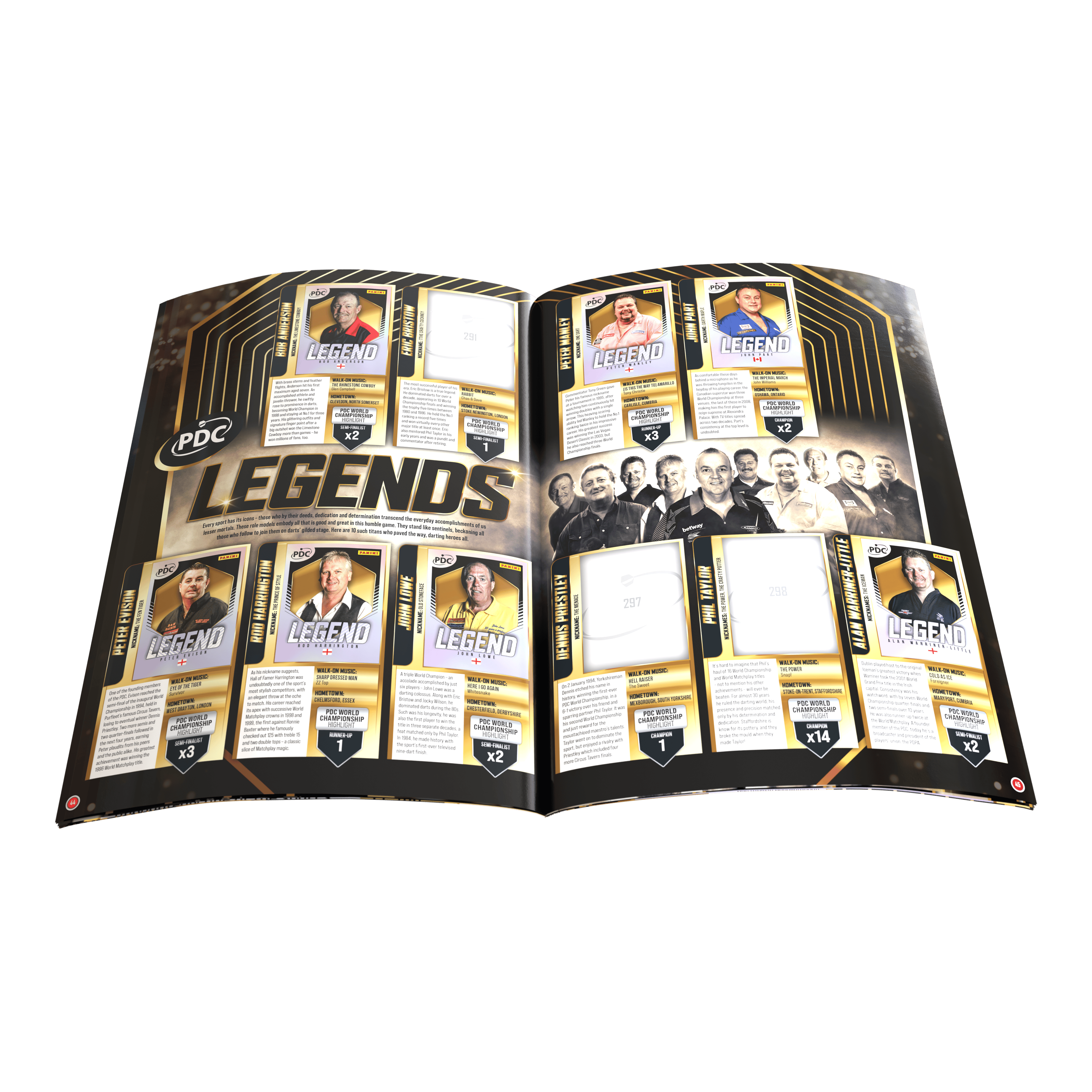 Panini PDC World Darts Championship 2025/26 - Official Sticker Softcover Collector's Album Panini PDC World Darts Championship 2025/26 - offizielles Sticker-Sammelalbum als Softcover. Das Album wird für das Sammeln und Einordnen der Panini-Sticker verwendet.