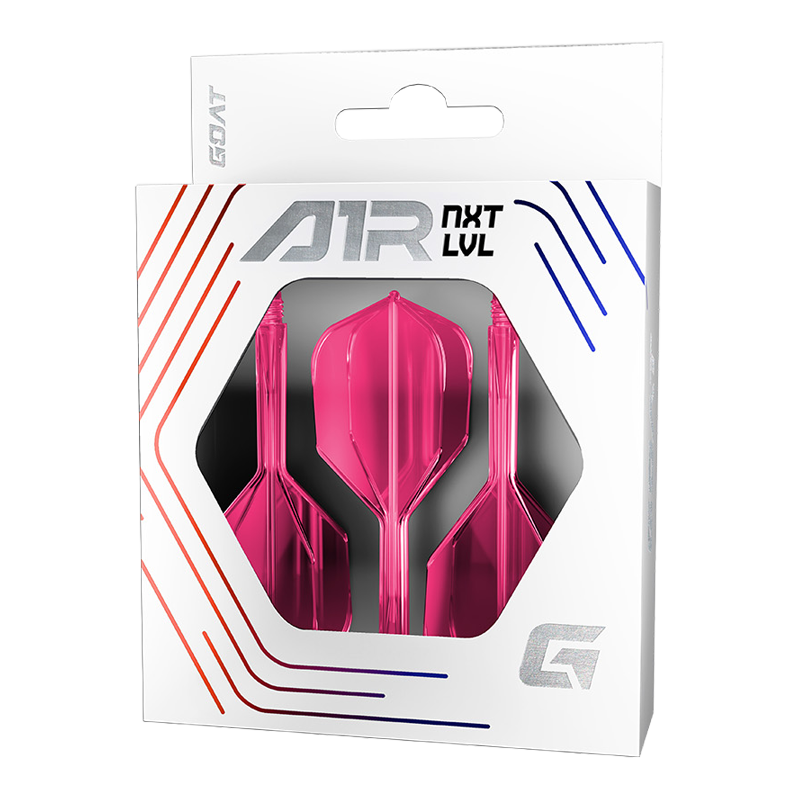 Das Bild zeigt das GOAT A1R No6 Flight-Shaft-System in Neon Pink. Es ist ein moderner Flight-Shaft für Darts.
