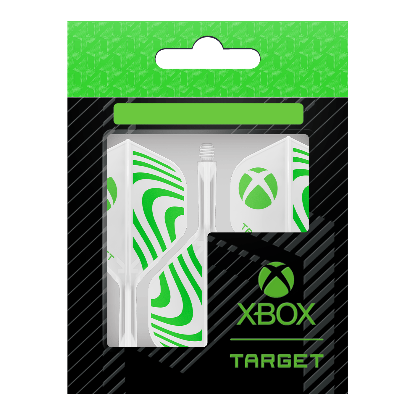 Das Foto zeigt die Target Xbox K-Flex No2 Standard Flights - Weiß. Die Dart-Flights sind weiß und für Xbox entworfen.