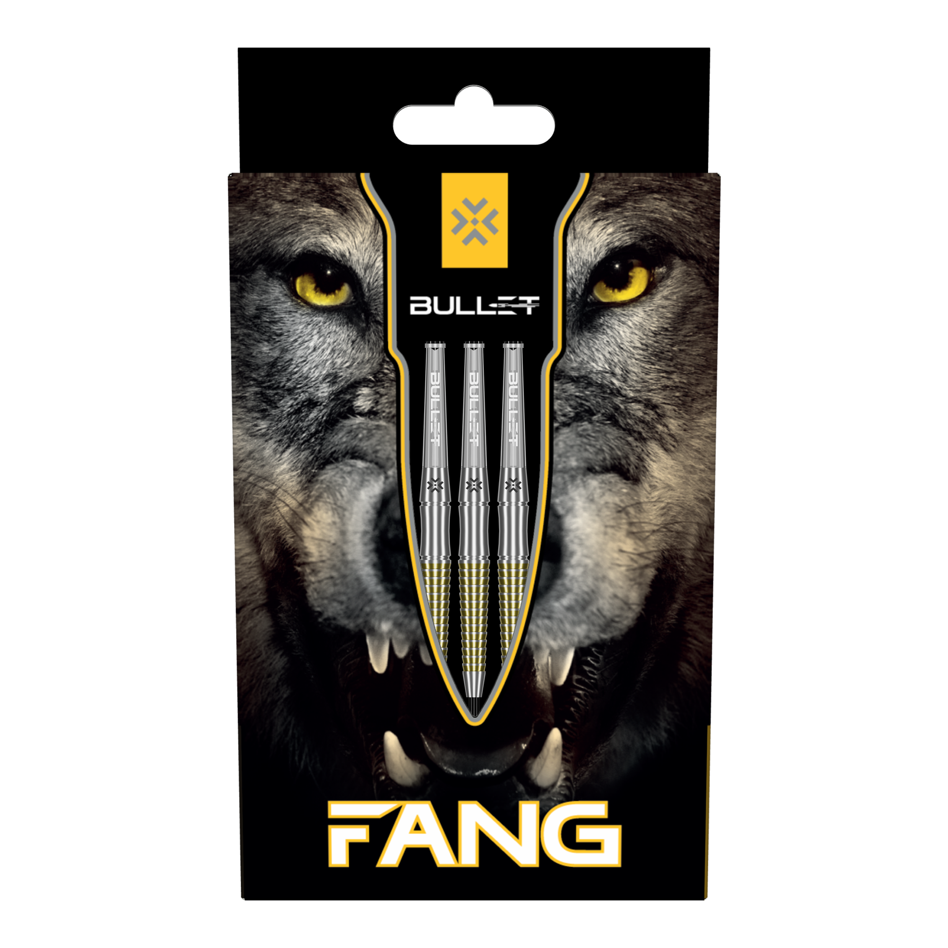Das Bild zeigt die Bullet Fang Steeldarts. Die Steeldarts sind detailliert abgebildet.