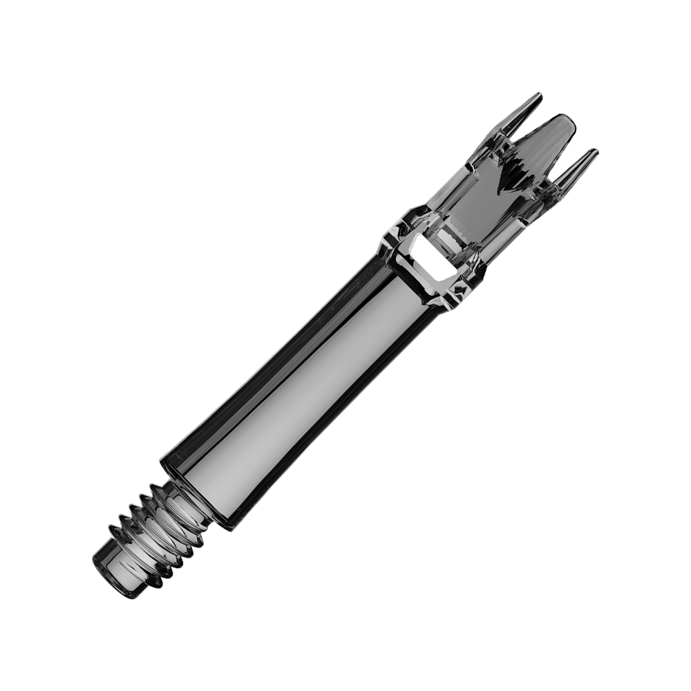 L-Style L-System Replacement Shafts - Clear Black Mehrere schwarze transparente Ersatzshafts sind zu sehen. Die Shafts liegen geordnet nebeneinander.