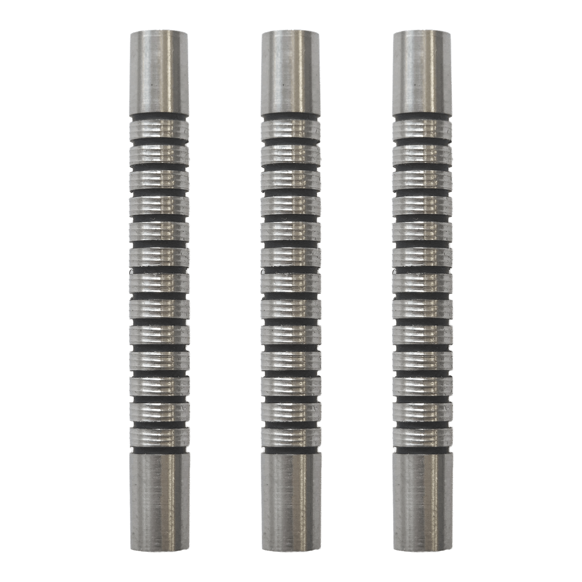 McDart Black Ring Softdart Barrels - 18g Dieses Bild zeigt ein Set von McDart Black Ring Softdart Barrels - 18g. Mehrere schwarze Dart-Barrels sind nebeneinander angeordnet.
