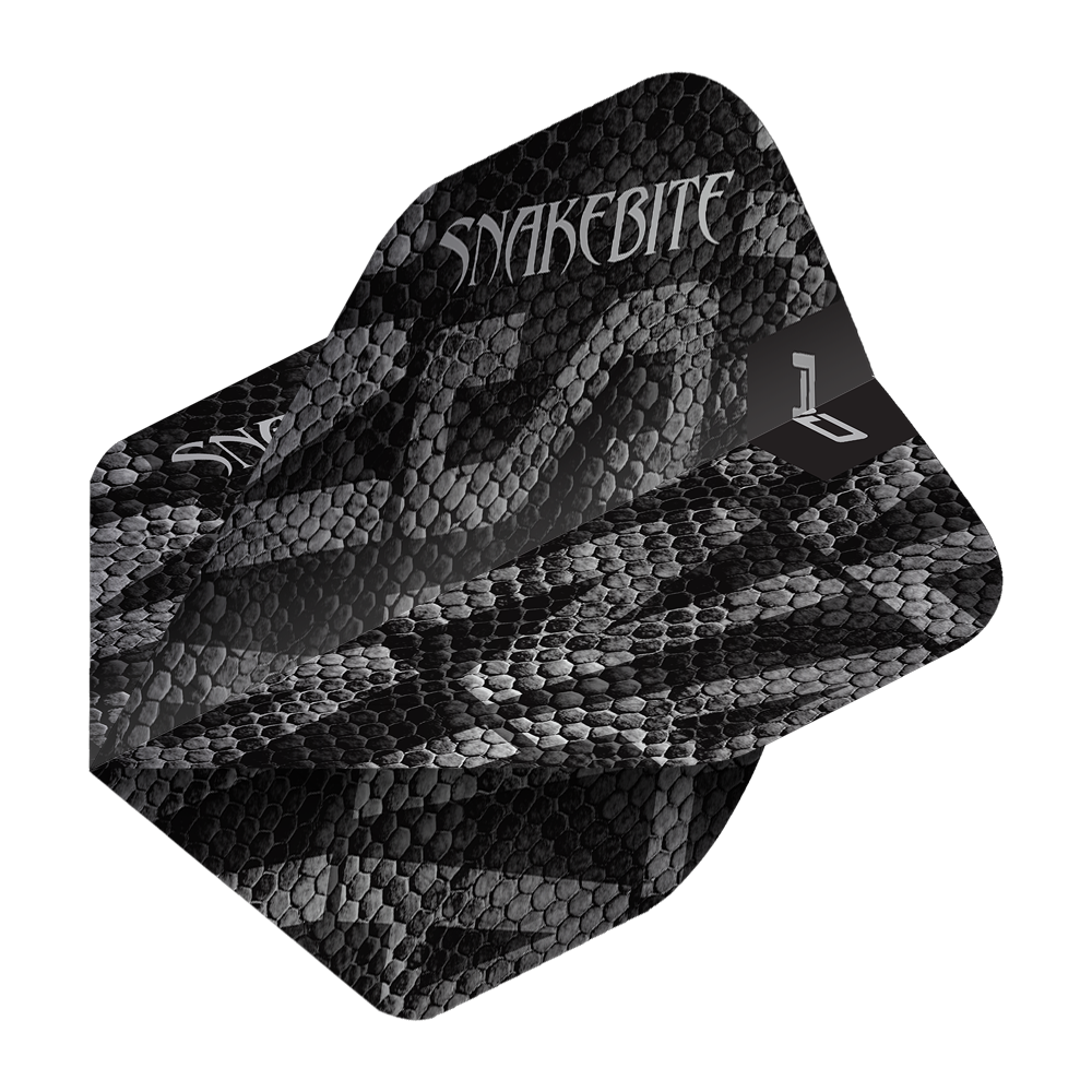 Zu sehen sind die Red Dragon Pro Player Premium Peter Wright Black Mamba Premium No2 Standard Flights aus einer anderen Perspektive. Die Flights zeichnen sich durch hohe Qualität aus.