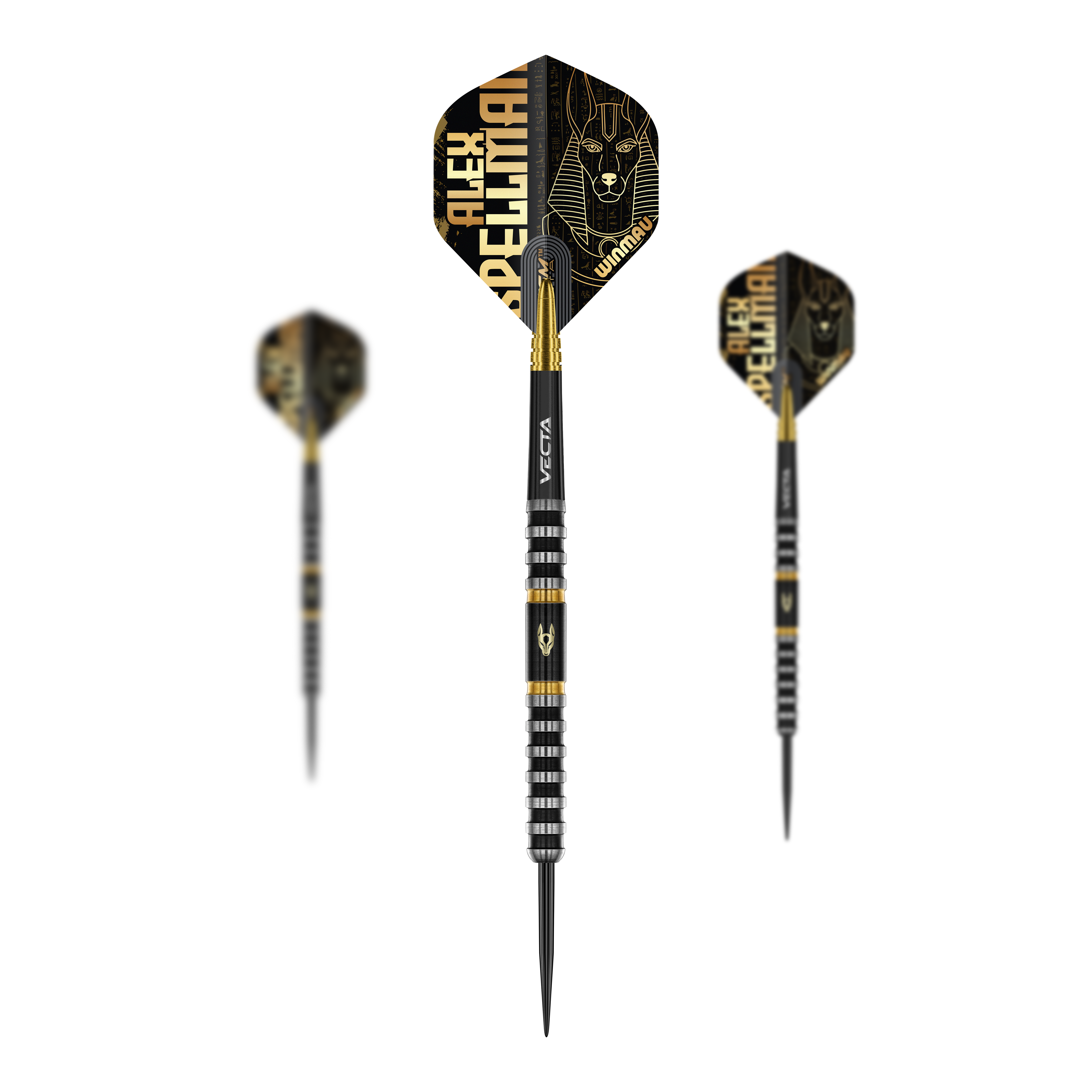 Winmau Alex Spellman steel darts Auf dem Bild ist das Winmau Alex Spellman Steeldarts Set zu sehen. Es handelt sich um ein komplettes Set für Dartspieler.