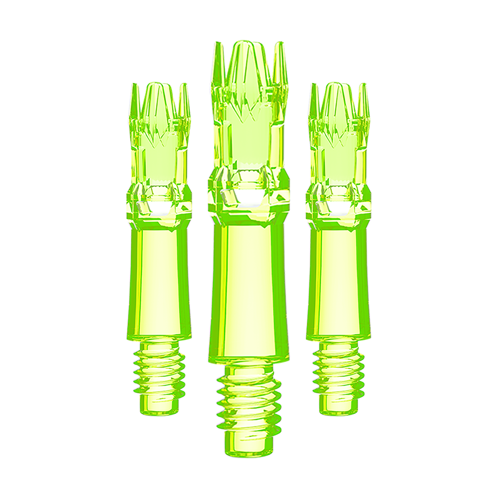 L-Style L-System Replacement Shafts - Neon Yellow Ein Set aus gelben leuchtenden Ersatzshafts ist zu sehen. Mehrere Shafts werden eng zusammen präsentiert.
