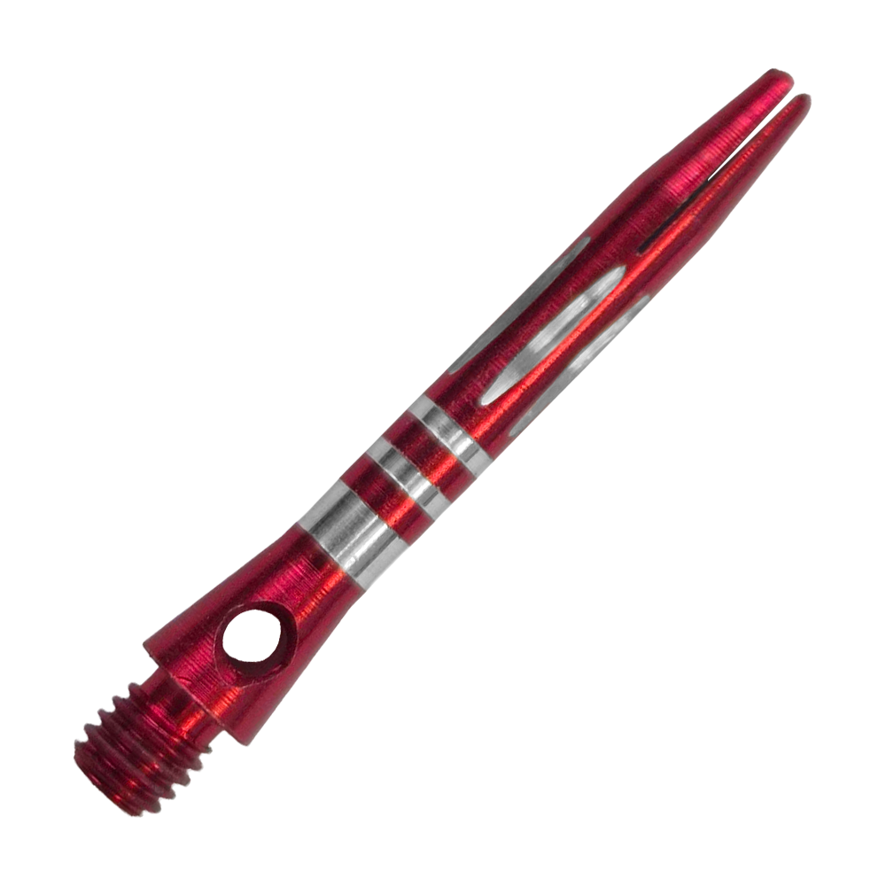 Ringed Diamond Cut Aluminum Shafts - Red - 35 mm Hier ist der Ringed Diamond Cut Aluminium Shafts - Rot - 35 mm zu sehen. Der Aluminium-Schaft ist rot und mit Ringen versehen.