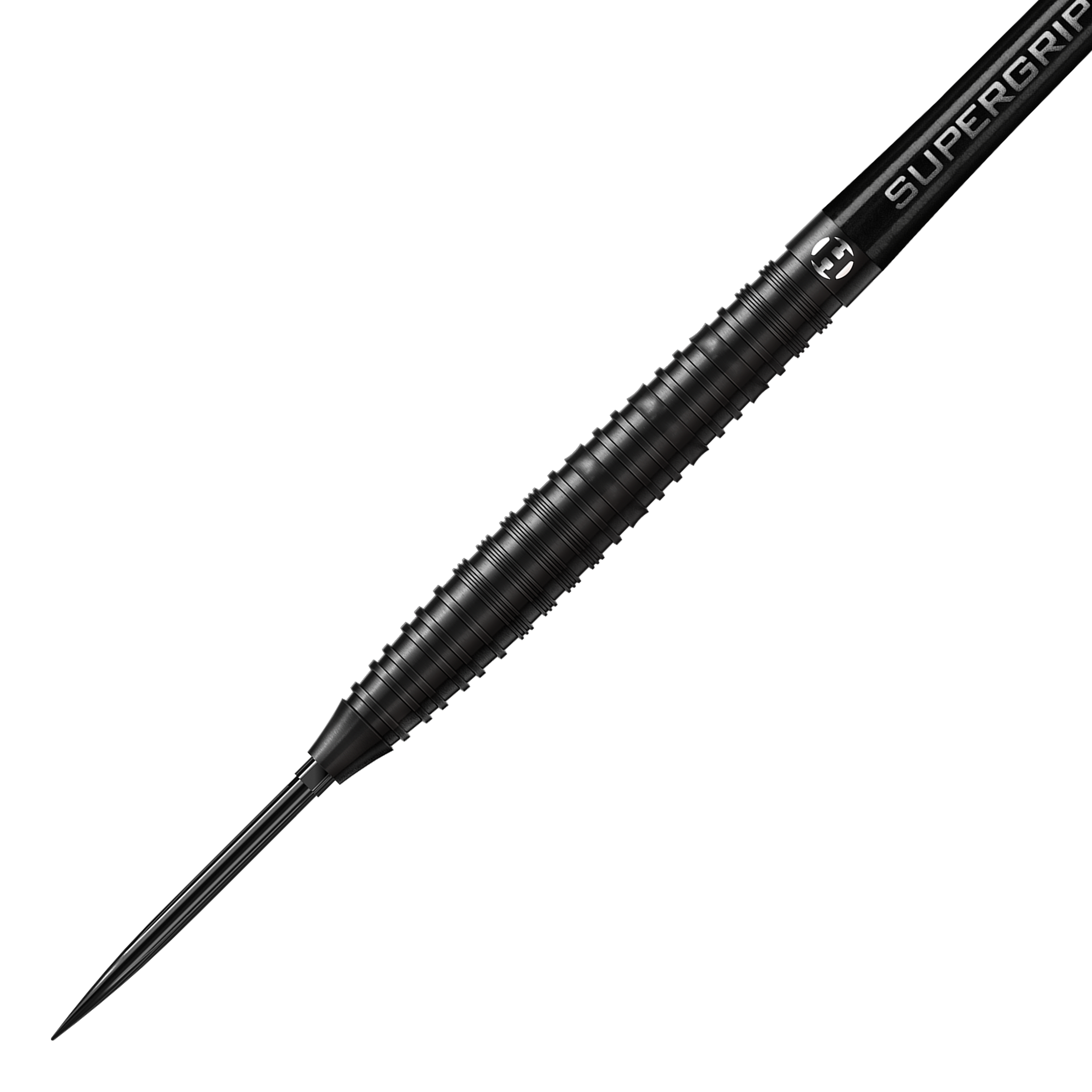 Hier sieht man die Harrows NX90 Black Edition Tapered Quick Point Steeldarts. Das Bild stellt die Details des Produkts dar.