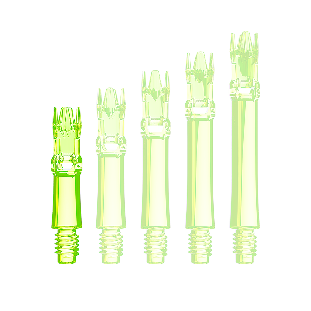 L-Style L-System Replacement Shafts - Neon Yellow Hier ist eine neongelbe Ersatzshaft abgebildet. Die Shaft wird von vorne gezeigt.