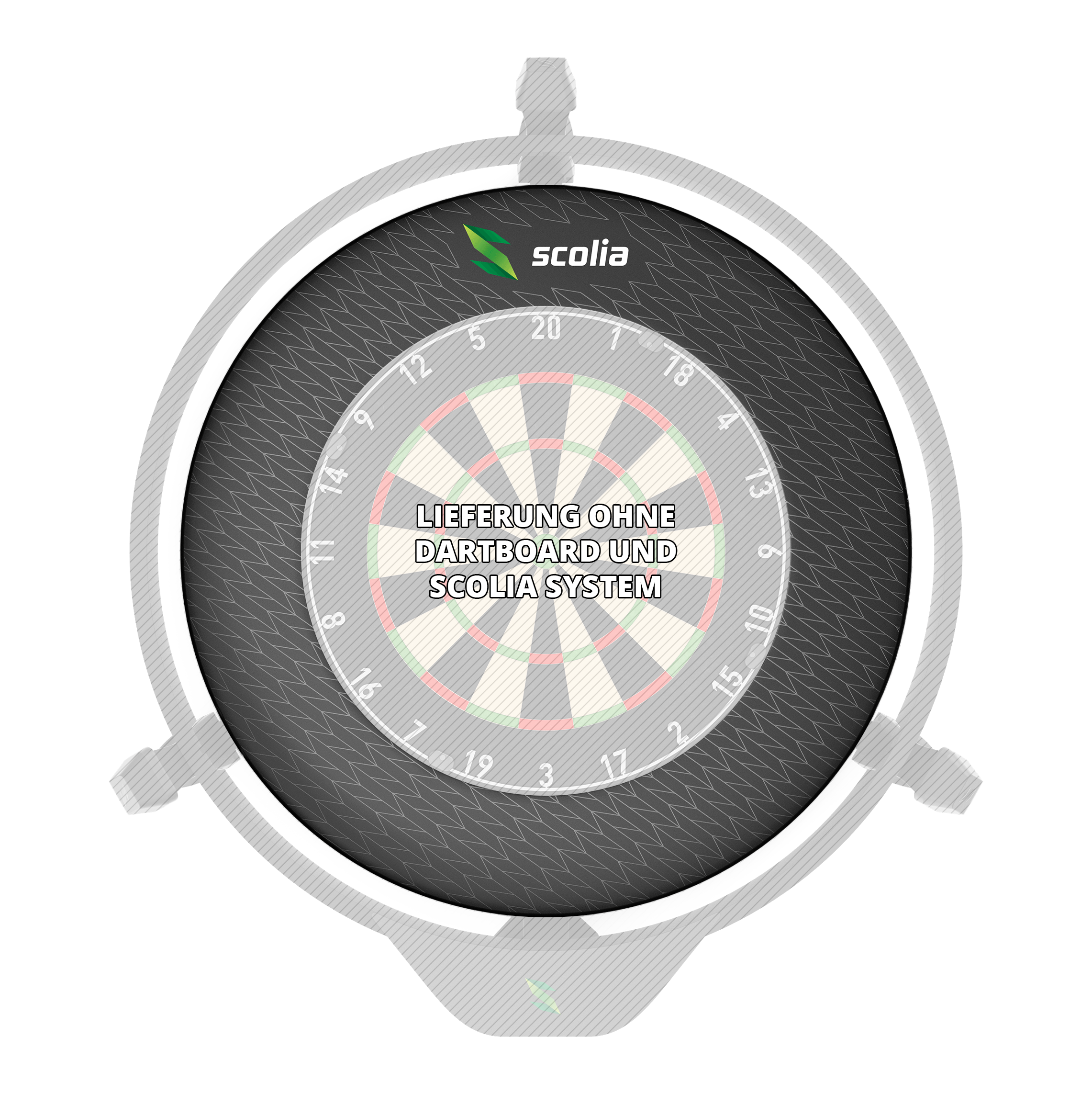 Scolia Signature Dartboard Surround Dieses Bild zeigt den Scolia Signature Dartboard Surround. Es handelt sich um eine Schutzeinrichtung für Dartboards.