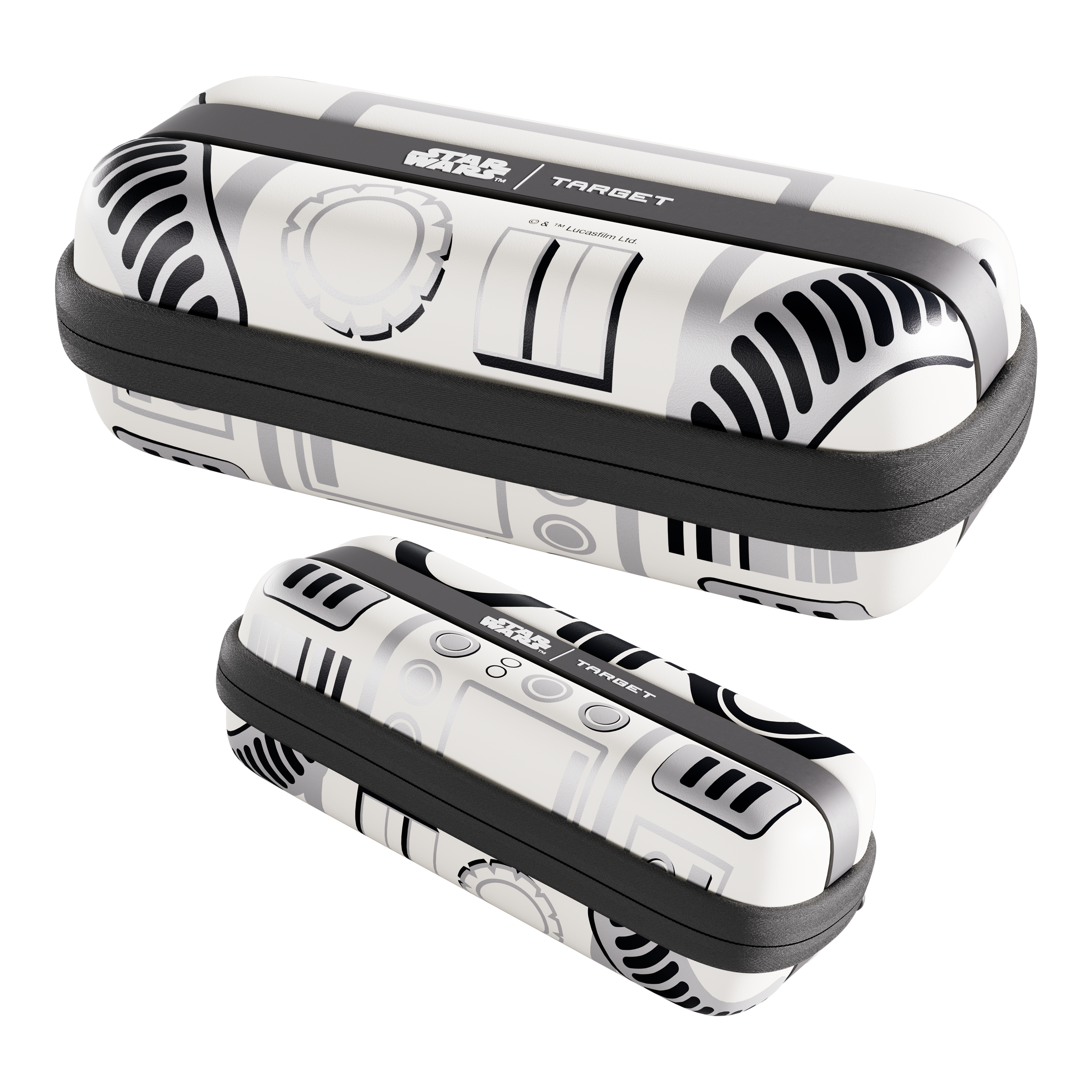 Das Bild zeigt das Target Star Wars Boa Dartcase mit Stormtrooper Motiv. Es ist eine speziell gestaltete Darttasche für Star Wars Fans.