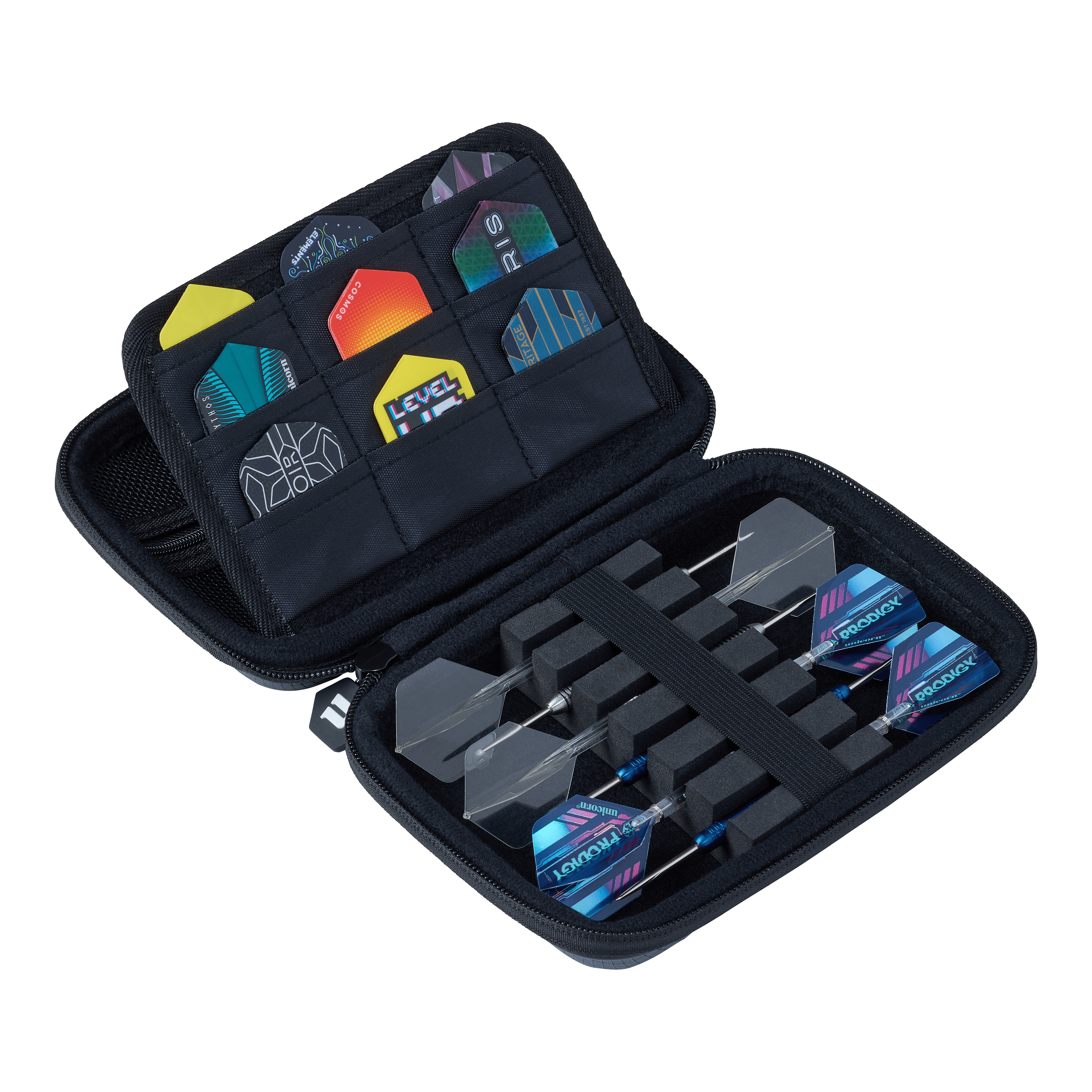 Unicorn Vanguard Medium Dartcase - Grey Das Bild zeigt das Unicorn Vanguard Medium Dartcase in der Farbe Grau. Diese Tasche ist robust und eignet sich für Dartspieler.