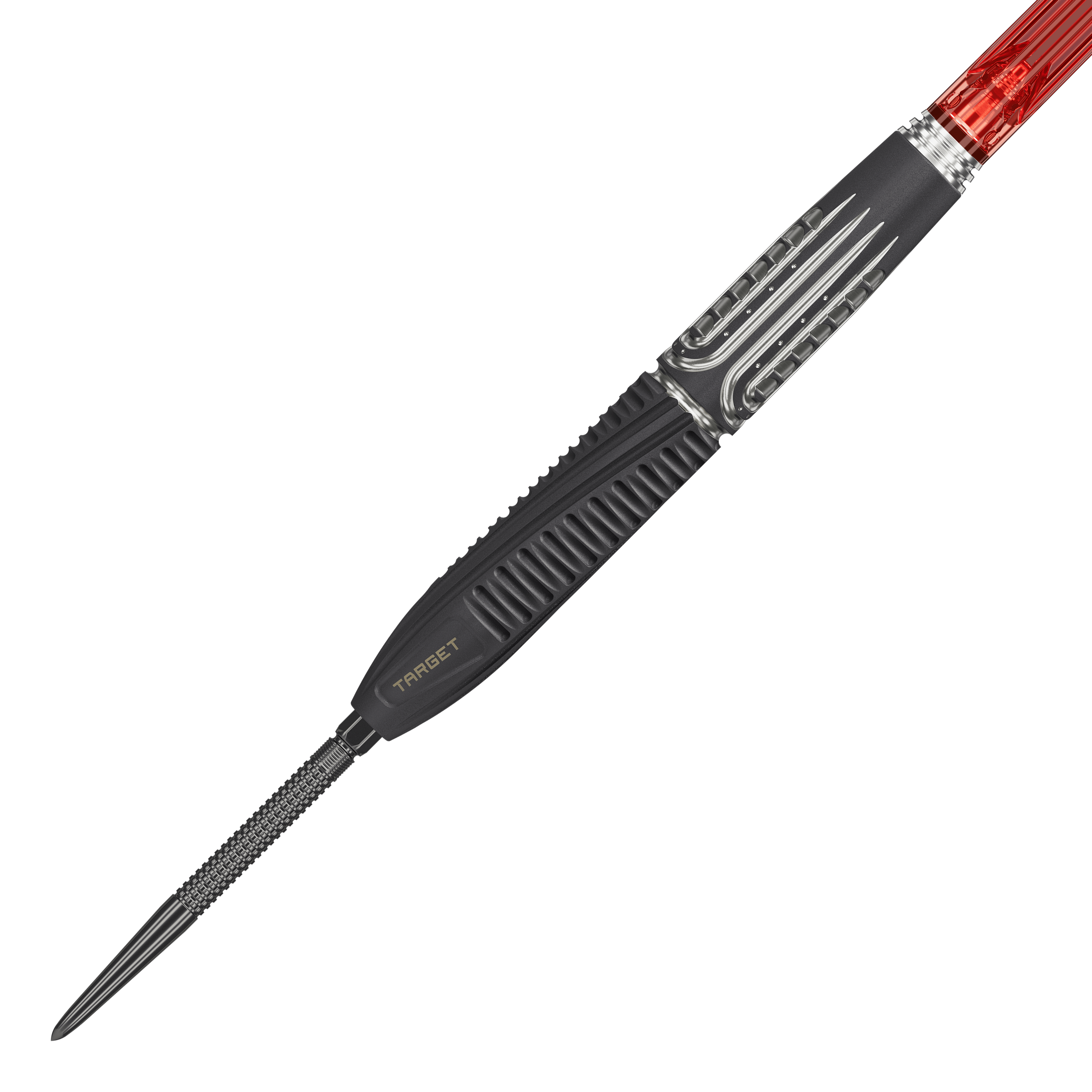 Target Shift Swiss Point Steel Darts Abgebildet sind die Target Shift Swiss Point Steeldarts. Verschiedene Teile des Sets werden präsentiert.