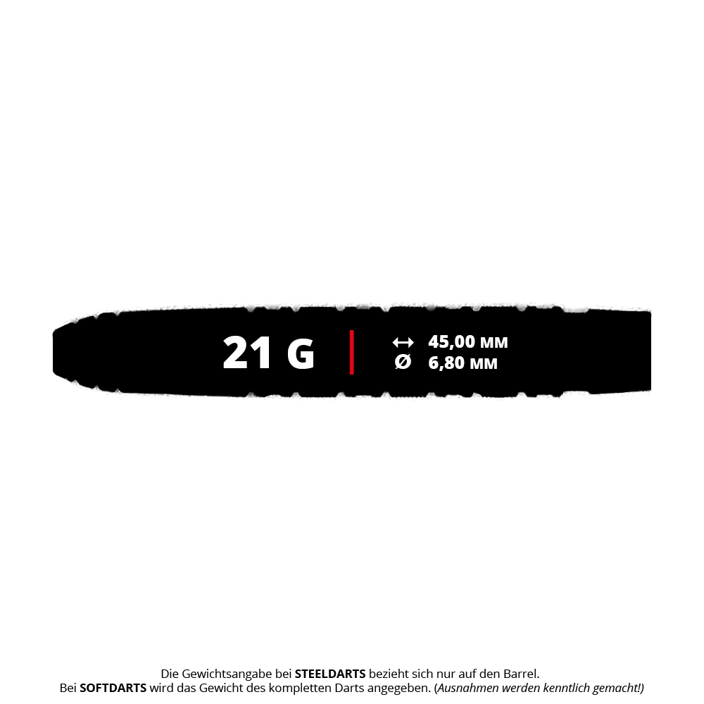 Zu sehen sind die Caliburn Wolfpack W7 Steeldarts - 21g. Diese Steeldarts sind ideal für ambitionierte Dartspieler.