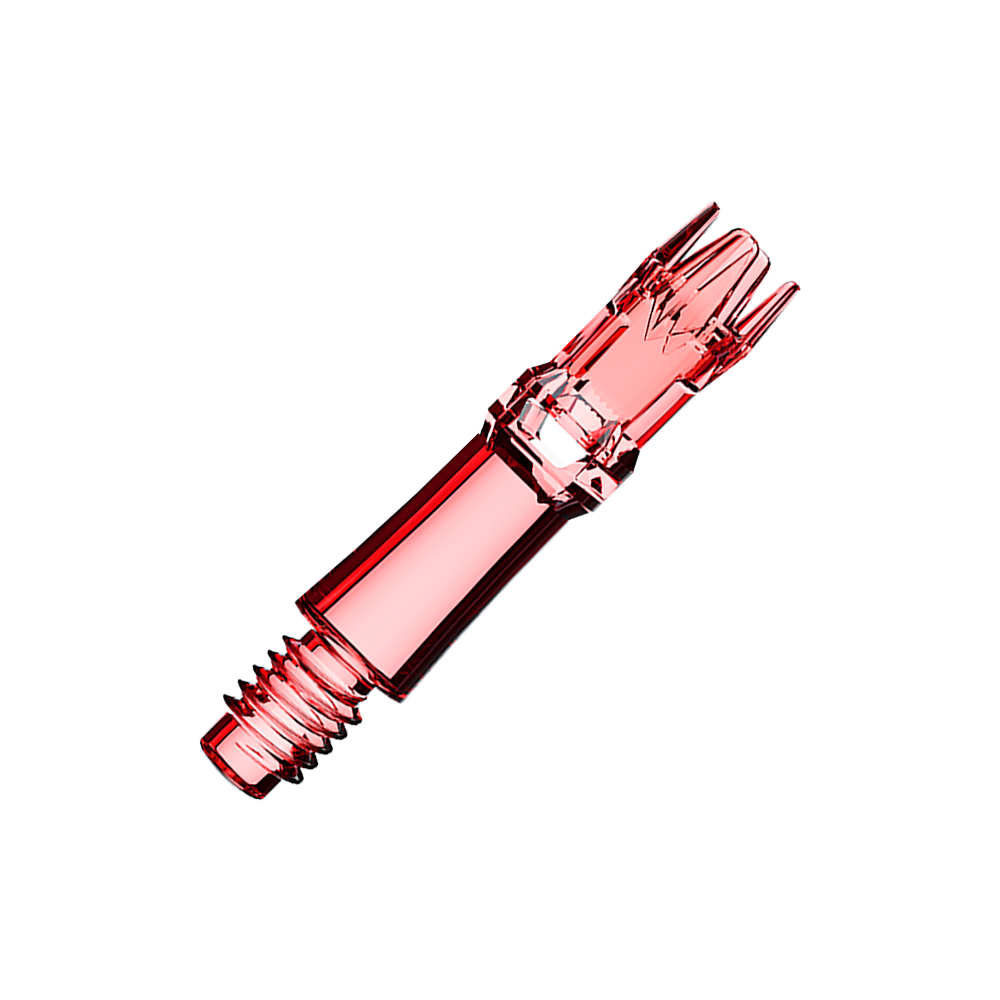 L-Style L-System Replacement Shafts - Clear Red Abgebildet sind rote transparente Ersatzshafts. Sie sind nebeneinander angeordnet.