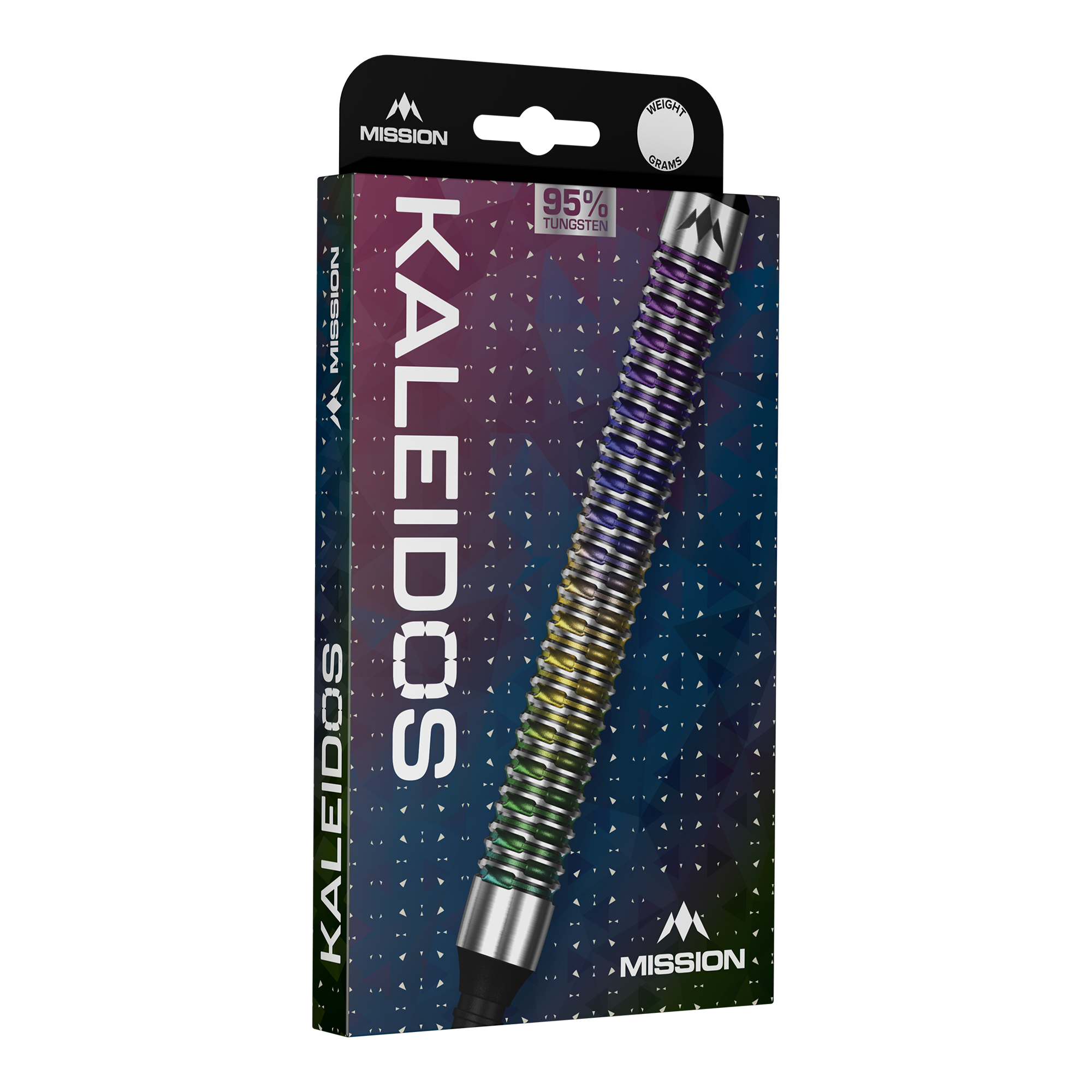 Mission Kaleidos soft darts - 19g Mission Kaleidos Softdarts - 19g sind auf diesem Bild abgebildet. Diese Darts bieten eine gute Kontrolle beim Werfen.