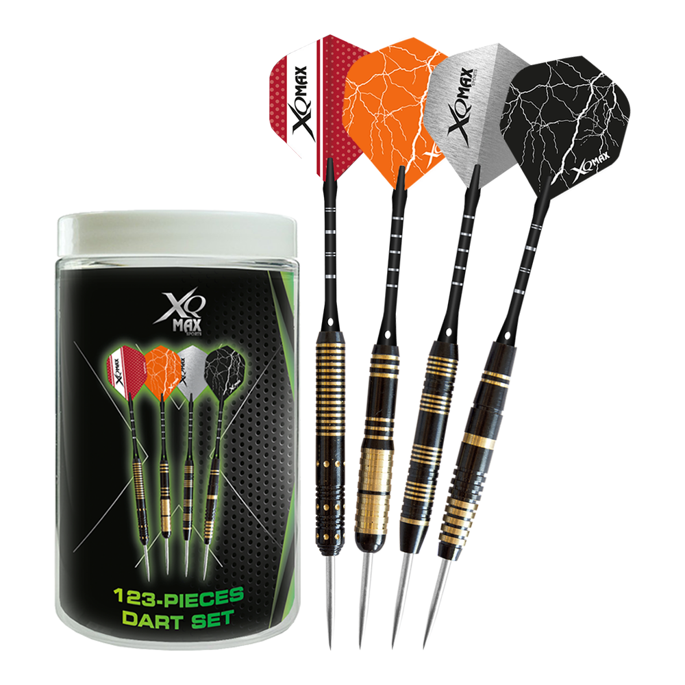 XQ Max dart sets with accessories in glass