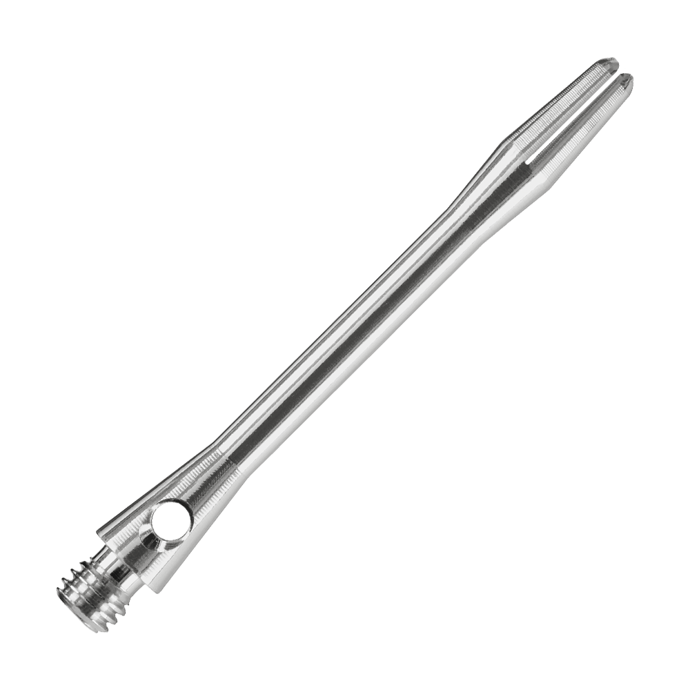 HR371_Harrows_Keramic_Shafts_Gun_Metal_47mm_2 Dies ist ein Harrows Keramic Shaft in der Farbe Gun Metal. Der Schaft hat ein schlankes, glänzendes Design aus Metall.