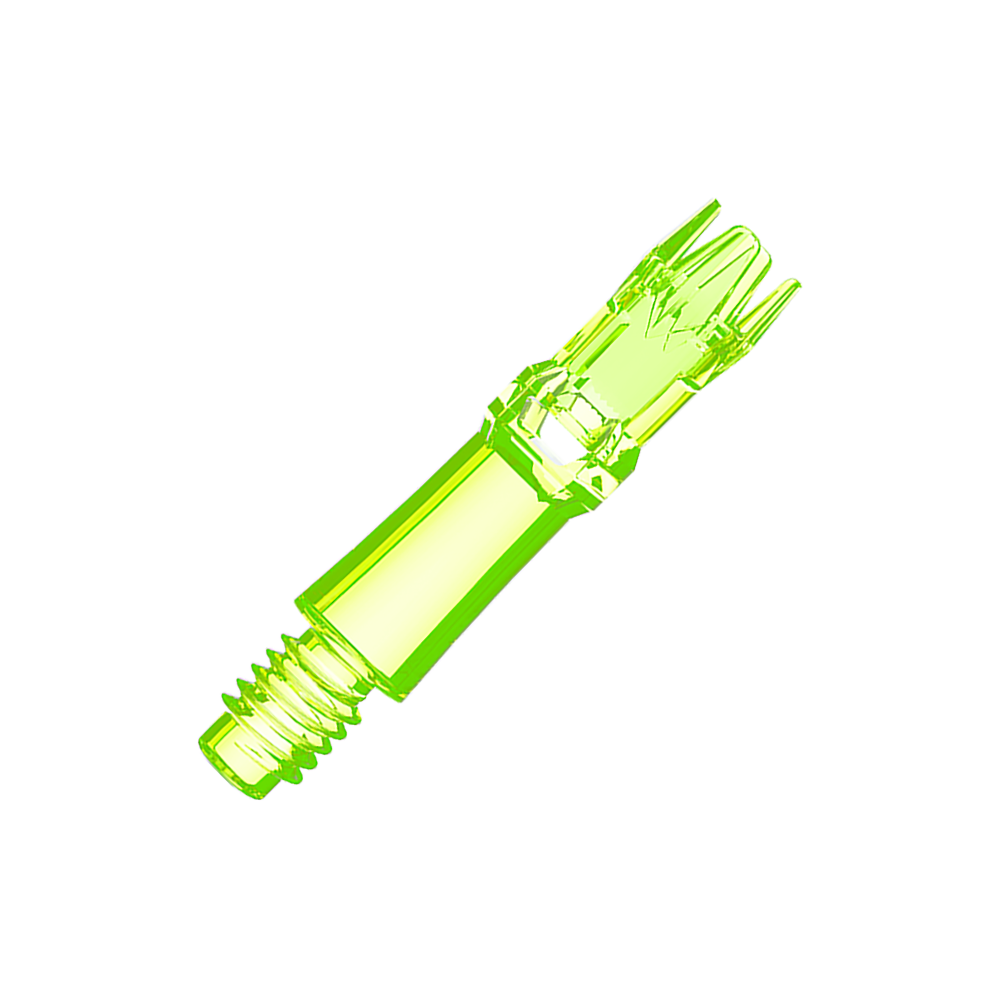 L-Style L-System Replacement Shafts - Neon Yellow Zwei gelbe leuchtende Ersatzshafts werden gezeigt. Die Shafts sind nebeneinander angeordnet.
