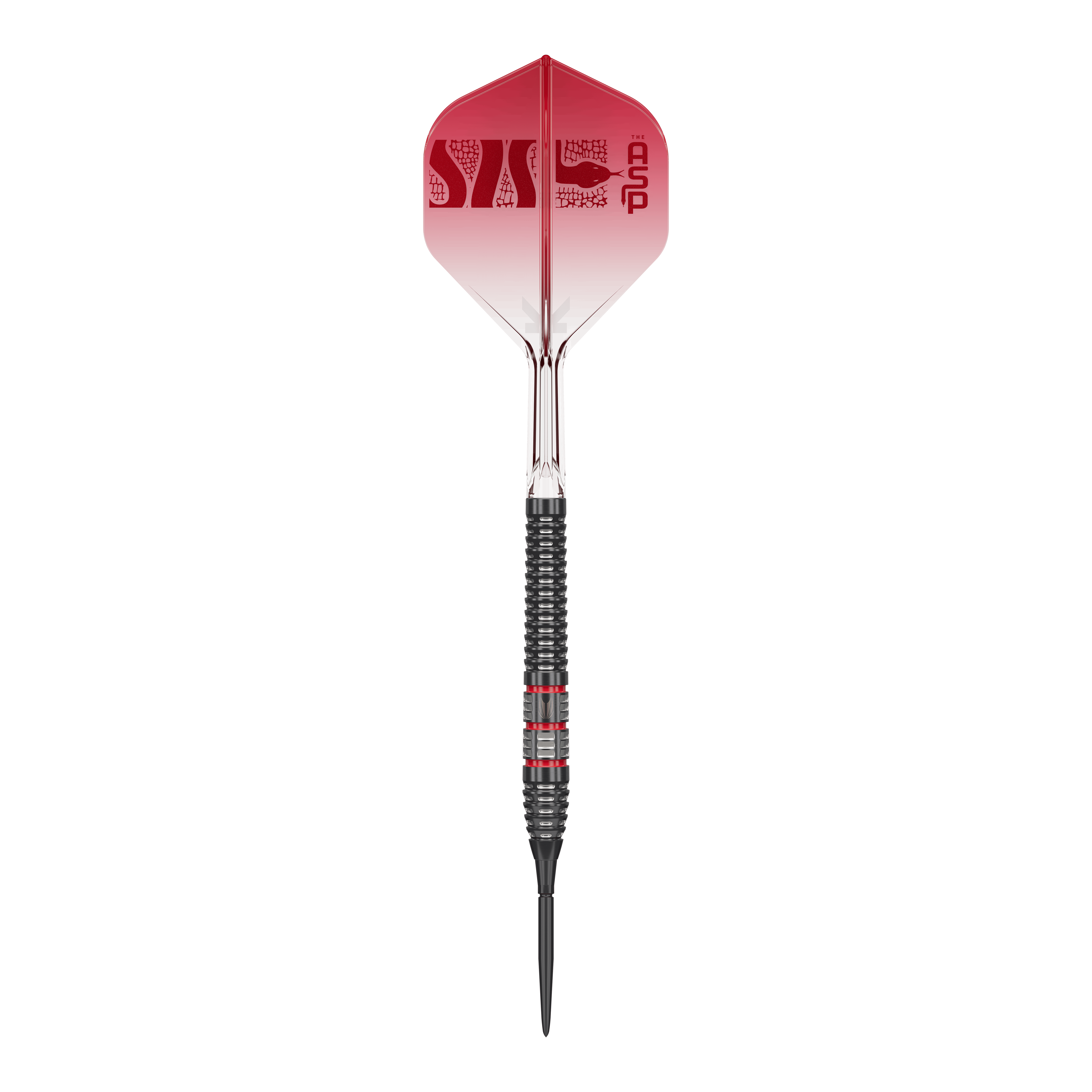 Foto von Target Nathan Aspinall 95K Swiss Point Steeldarts. Die Steeldarts sind aus einer bestimmten Perspektive zu sehen.
