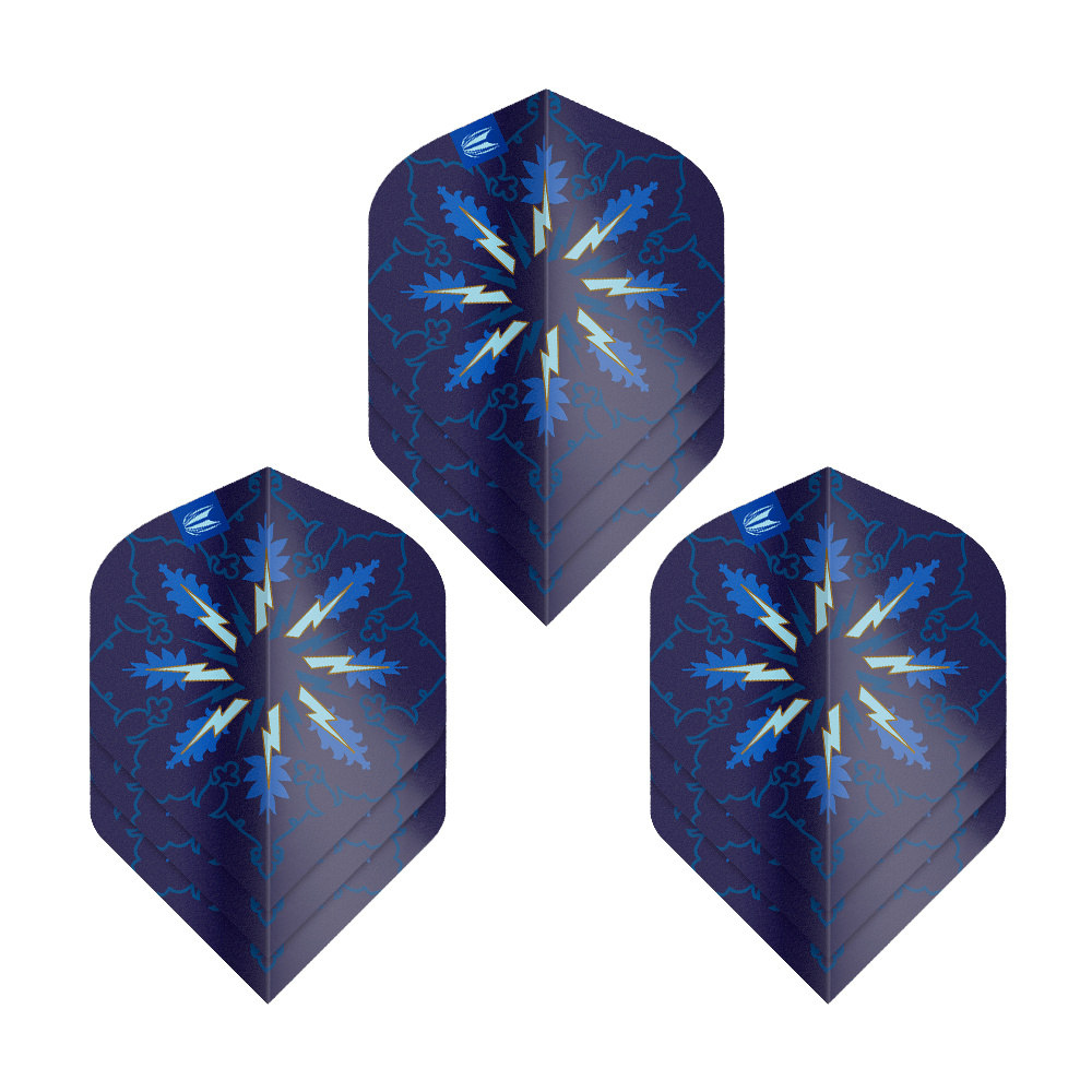 Abgebildet ist das Produkt Target ProUltra Phil Taylor Power Gx2 No2 Standard Flights - 3 Sets. Es handelt sich um Dart-Flights im speziellen Design von Phil Taylor.