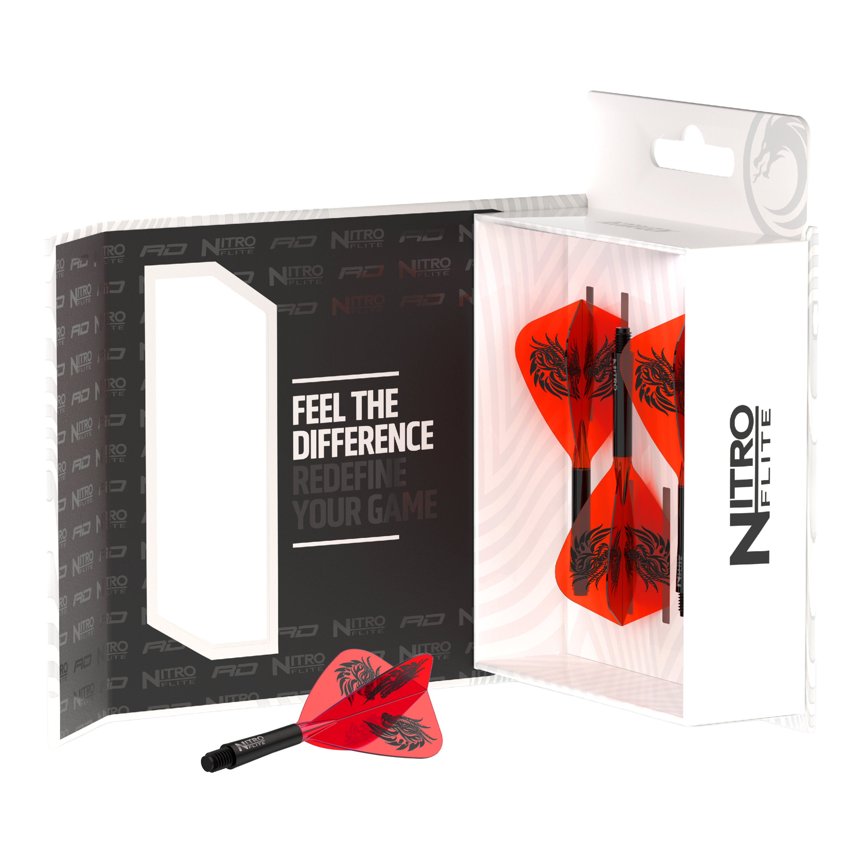 Red Dragon Nitro Flite - Jonny Clayton Kite Flights Abgebildet sind Red Dragon Nitro Flite - Jonny Clayton Kite Flights. Diese Dart-Flights sind für Fans und Spieler im Jonny Clayton Stil gestaltet.