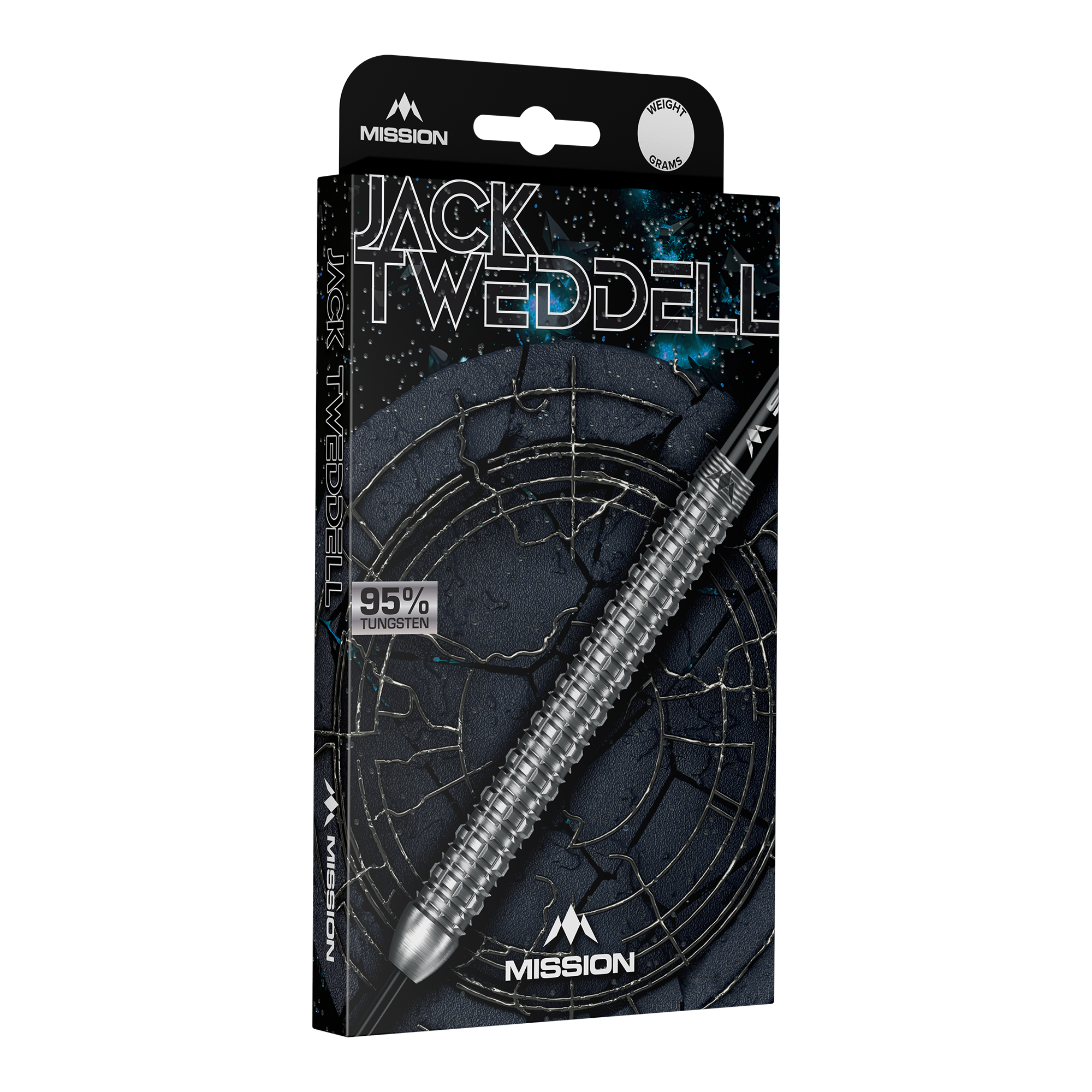Mission Jack Tweddell Silver Steel Darts Ein Bild mit dem Dateinamen M002000_Mission_Jack_Tweddell_Silver_Steeldarts_3. Es zeigt wahrscheinlich einen silbernen Steeldart.