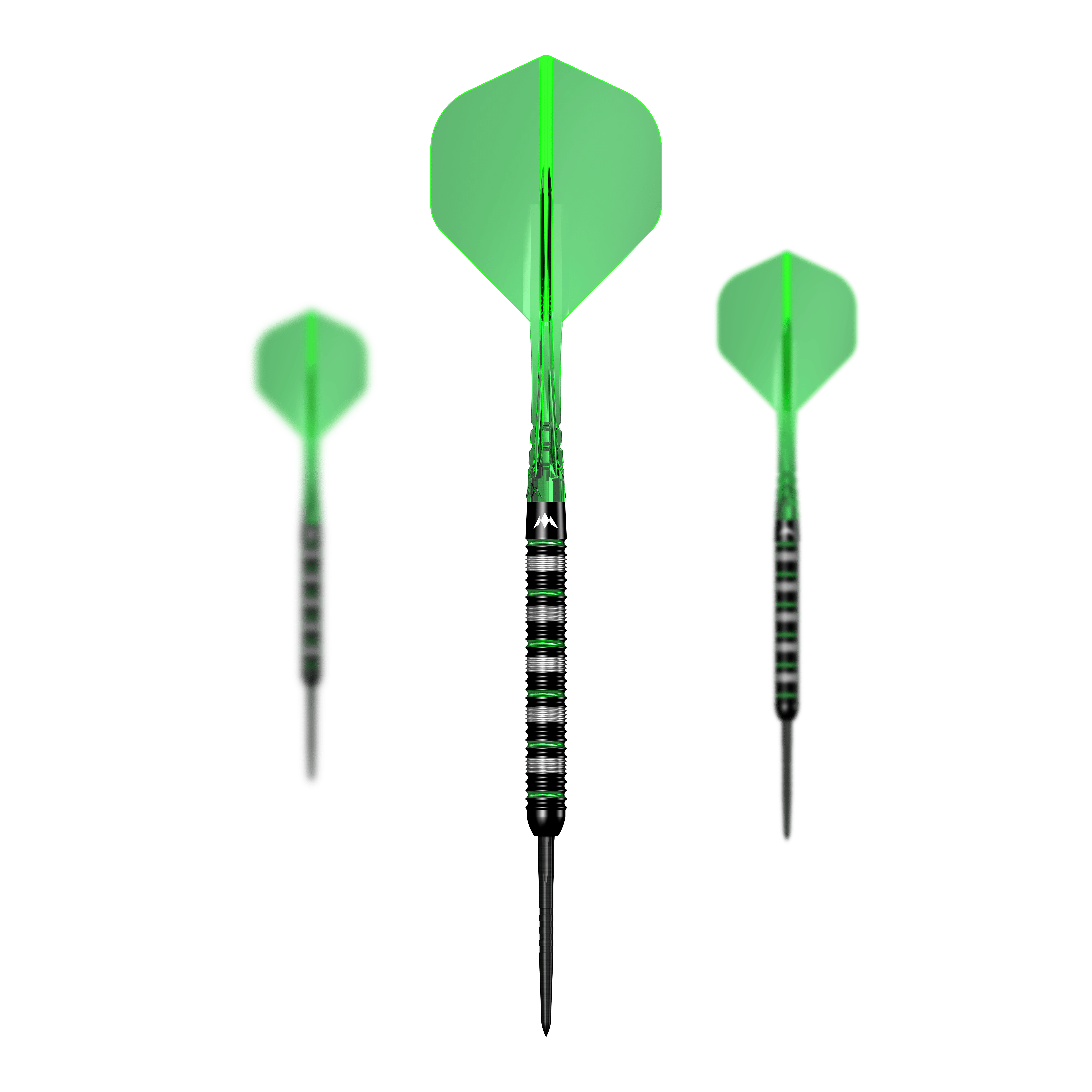 Auf diesem Bild ist ein Set der Mission Moldavite Steeldarts - 23g zu sehen. Das Set besteht aus mehreren Dartpfeilen.