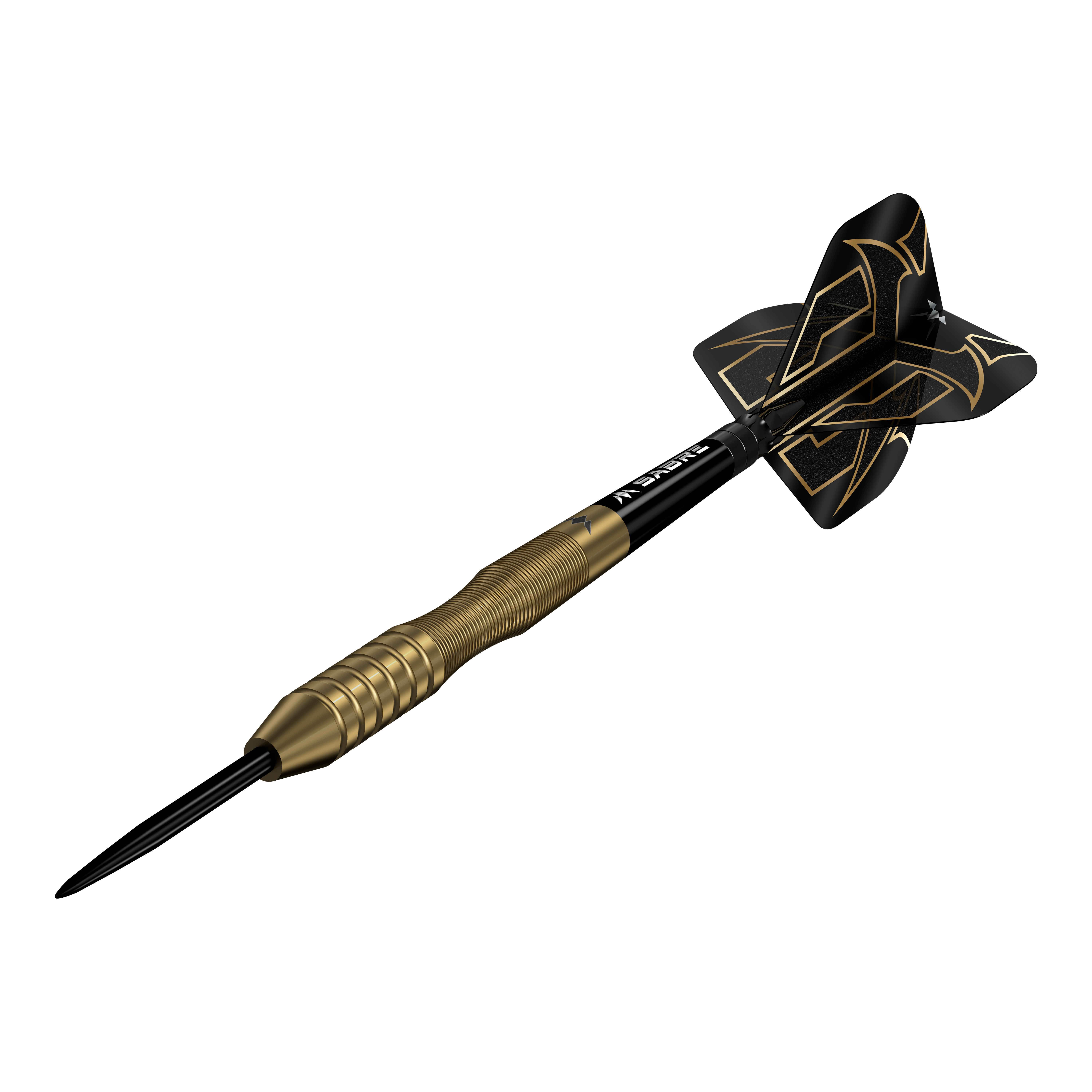 Mission Viktor Tingstrom Gold Steeldarts - 22g wird im Bild präsentiert. Die Abbildung verdeutlicht die goldene Oberfläche der Darts.