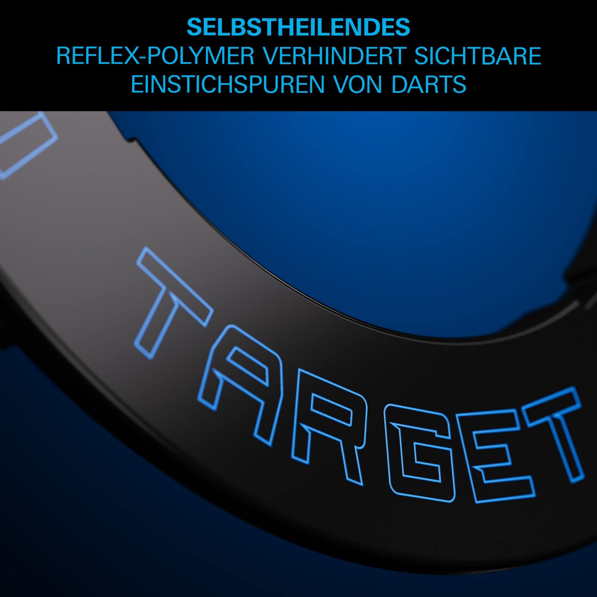 Target Corona Vision Notched Dartboard Surround with Lighting Abgebildet ist das Target Corona Vision Notched Dartboard Surround mit Beleuchtung. Teile der Beleuchtungseinheit sind sichtbar.