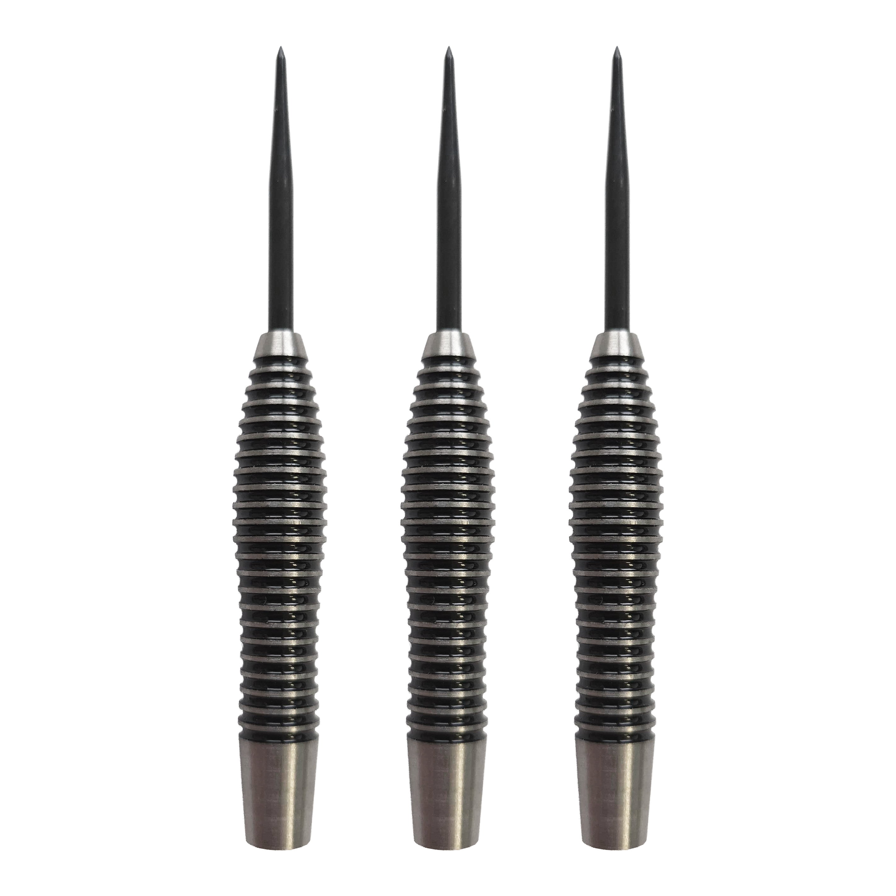 McDart Black Ring Torpedo Steeldart Barrels - 24g Auf dem Bild sind die McDart Black Ring Torpedo Steeldart-Barrels - 24g dargestellt. Es wird ein Set von Dart-Barrels im Torpedo-Design mit schwarzen Ringen gezeigt.