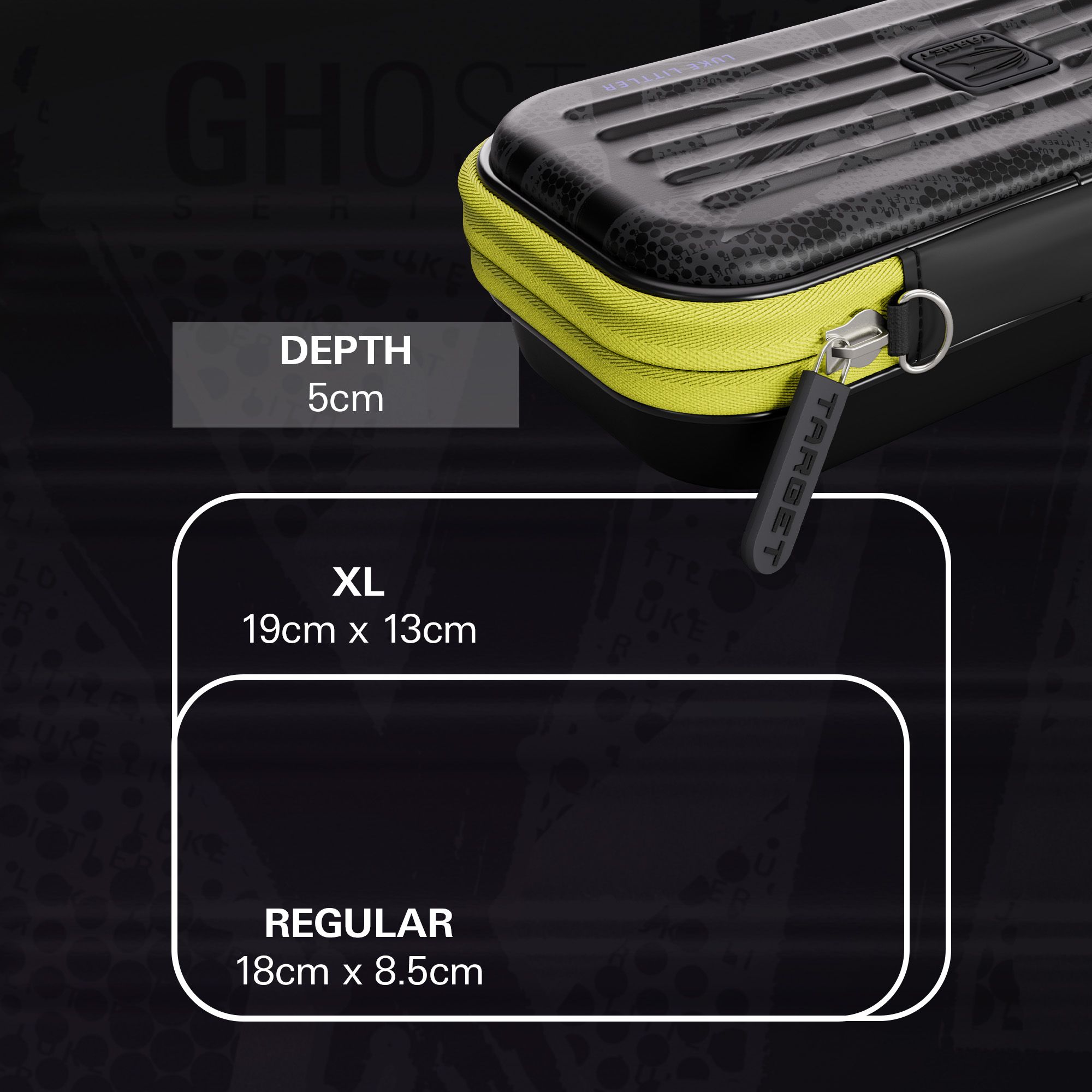 Takoma Ghost Series Luke Littler dart case Das Foto zeigt das Takoma Ghost Series Luke Littler Dartcase. Dieses Dartcase eignet sich perfekt zum Transport und zur Aufbewahrung von Darts.