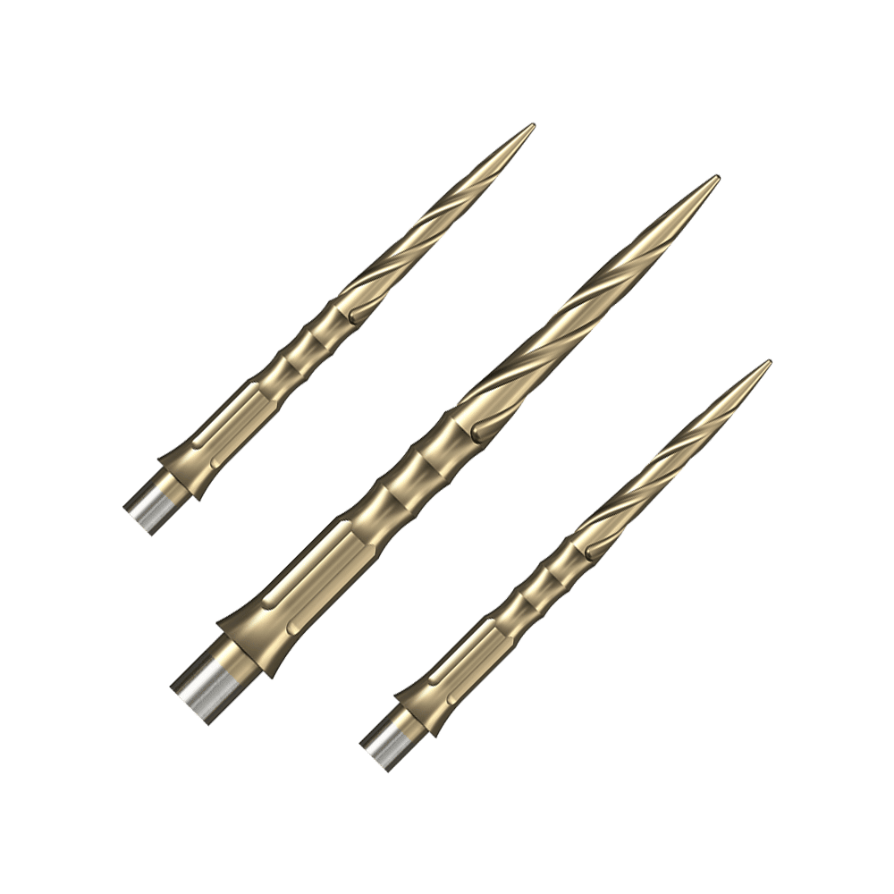 Mission Caliburn EVO System Steel Dart Tips - Spiro - No Lip - Gold - 28mm