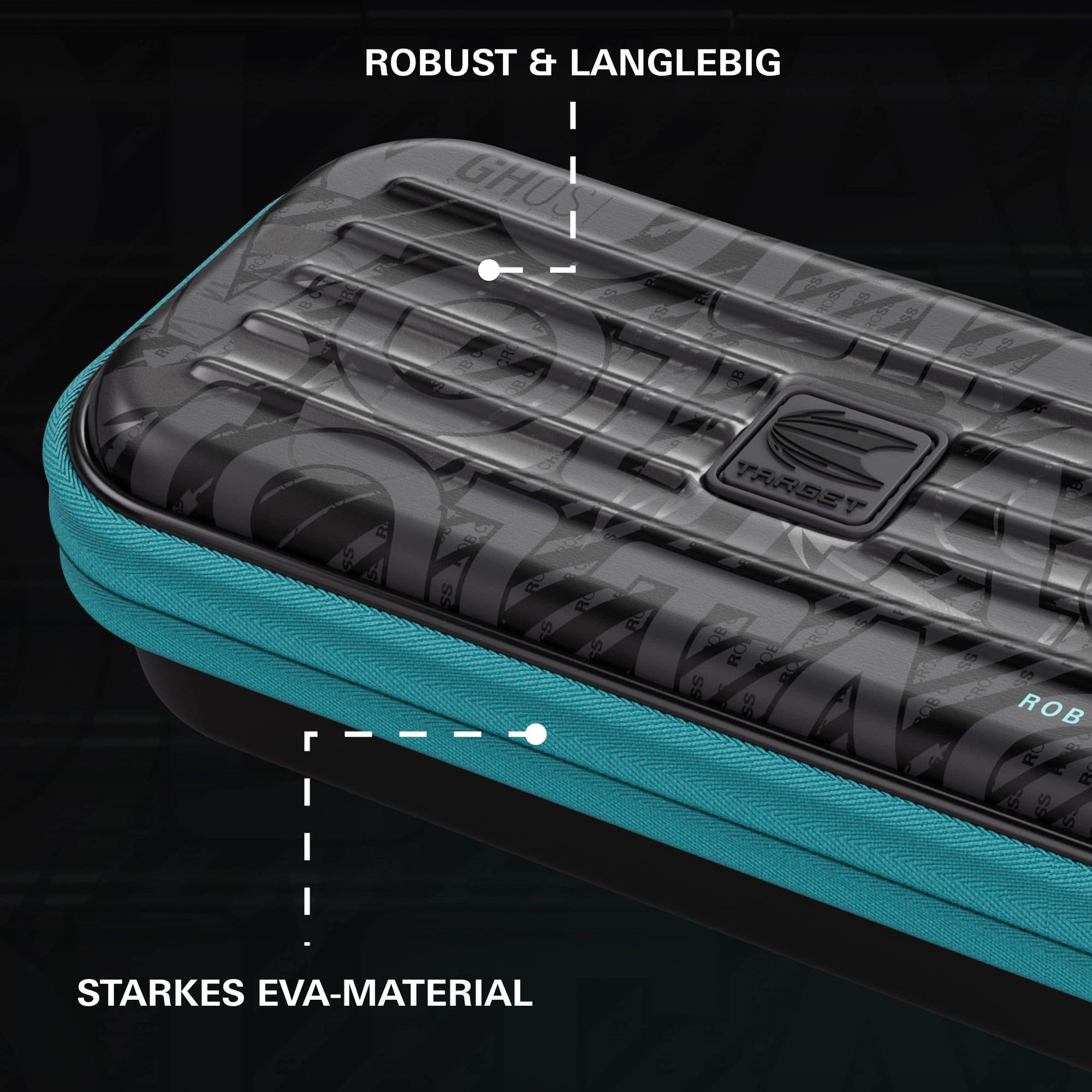 Takoma Ghost Series Rob Cross dart case Zu sehen ist das Takoma Ghost Series Rob Cross Dartcase. Das Dartcase überzeugt durch sein modernes Design und Funktionalität.