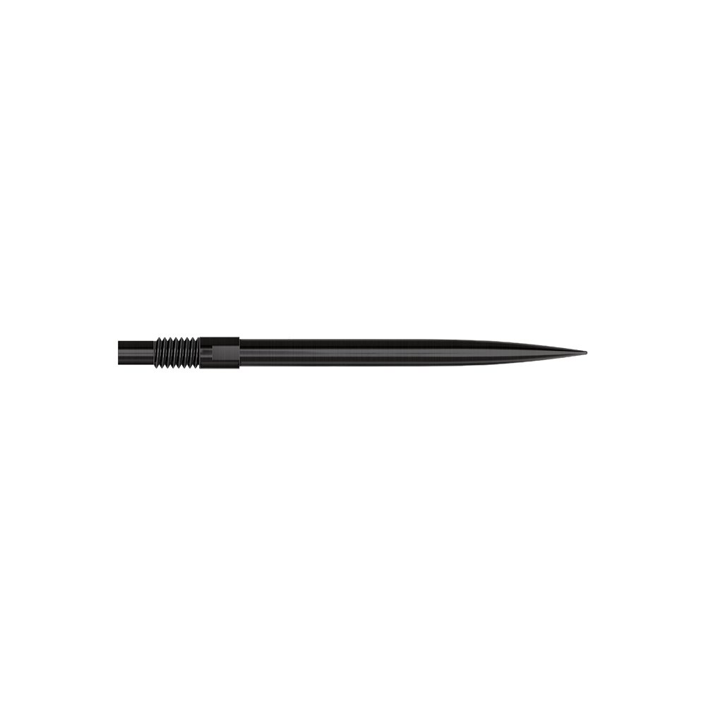 Das Bild zeigt das Produkt mit dem Namen 'QP23974_Harrows_QuickPoint_Dartspitzen_Schwarz_30mm_2'. Es sind schwarze Dartspitzen abgebildet.
